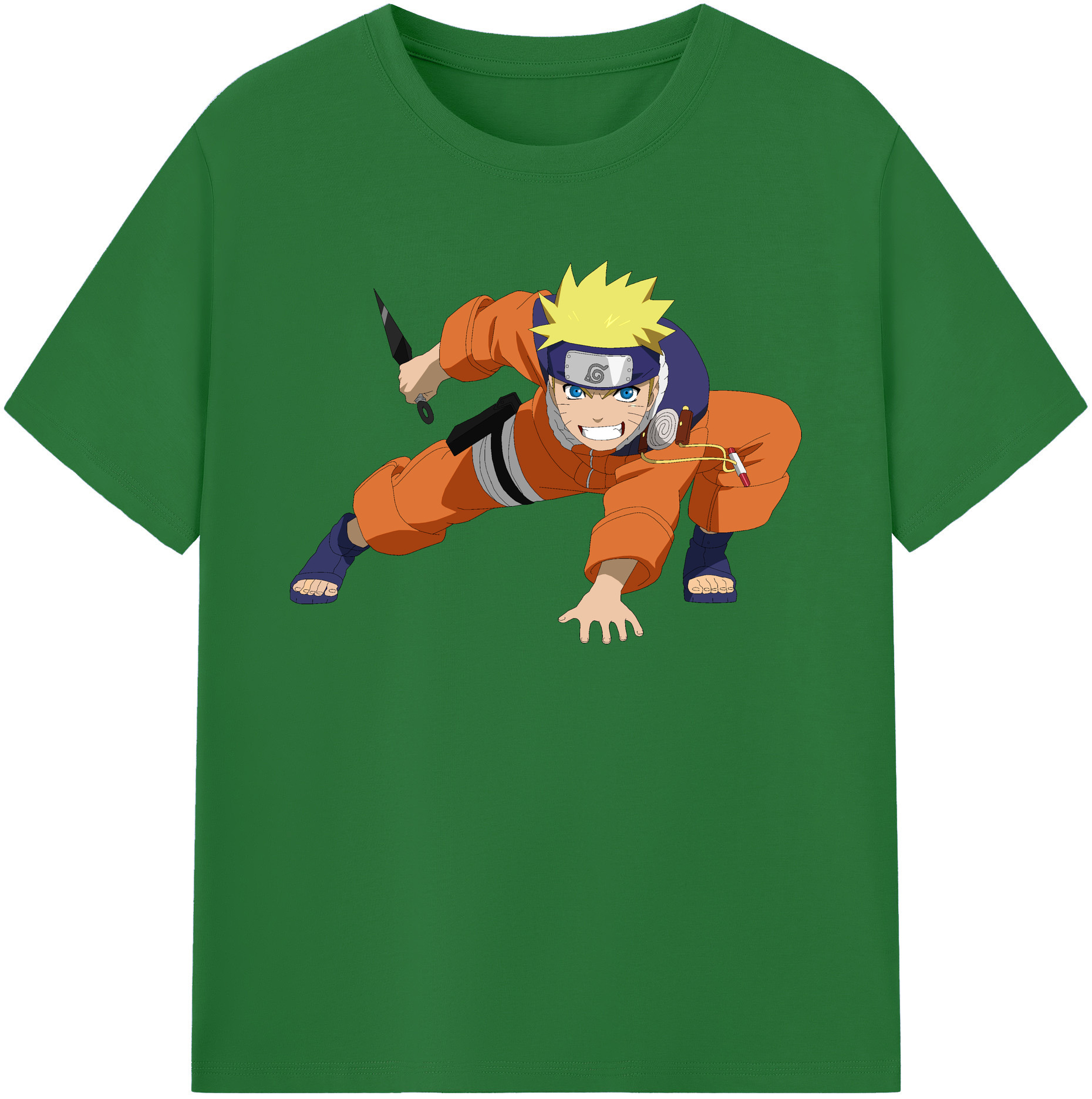 （画像用） NARUTO -ナルト- うずまき ナルト Uzumaki Naruto 綿100％半袖Tシャツ（フロントプリント）