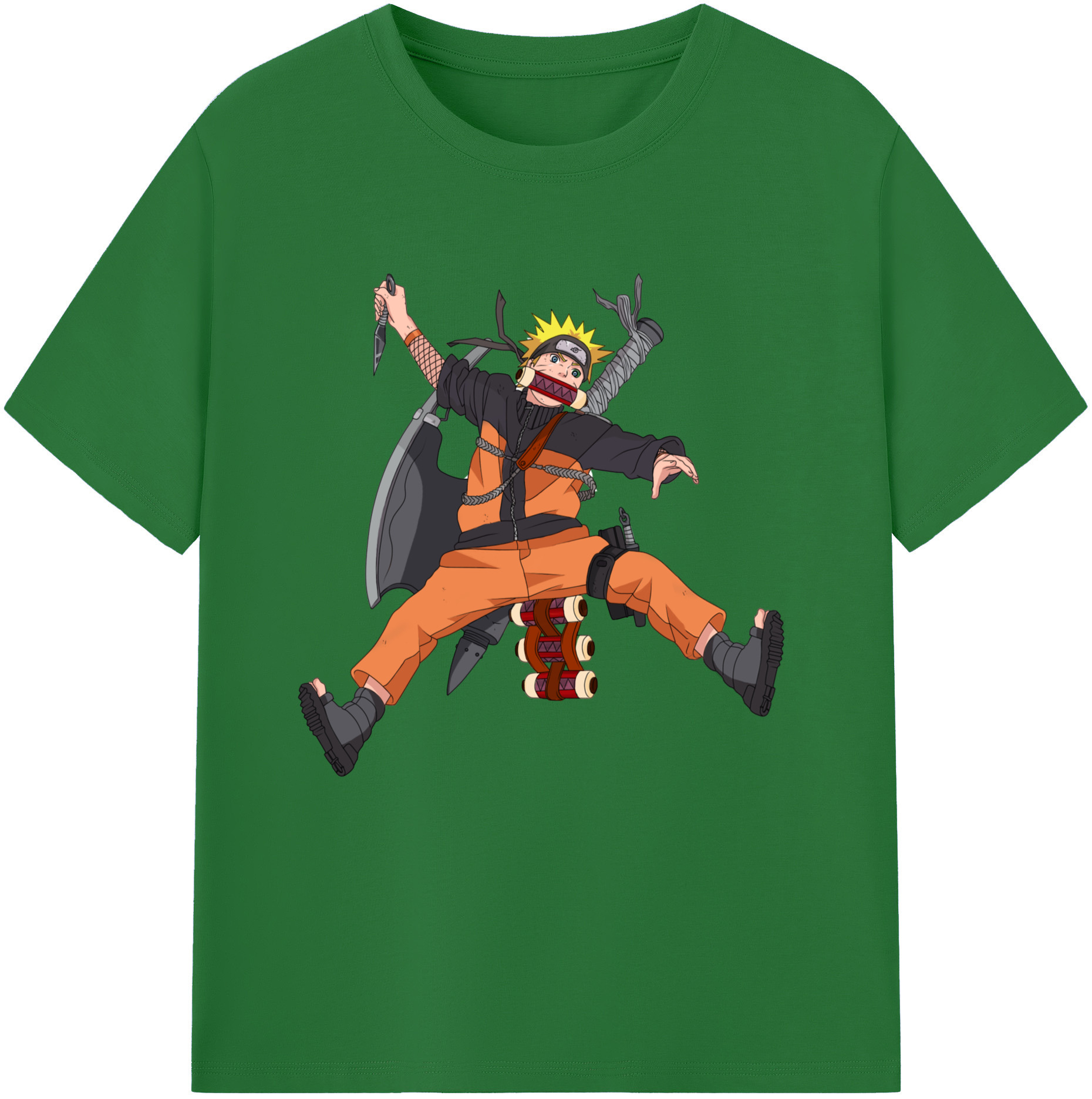 （画像用） NARUTO -ナルト- うずまき ナルト Uzumaki Naruto 綿100％半袖Tシャツ（フロントプリント）