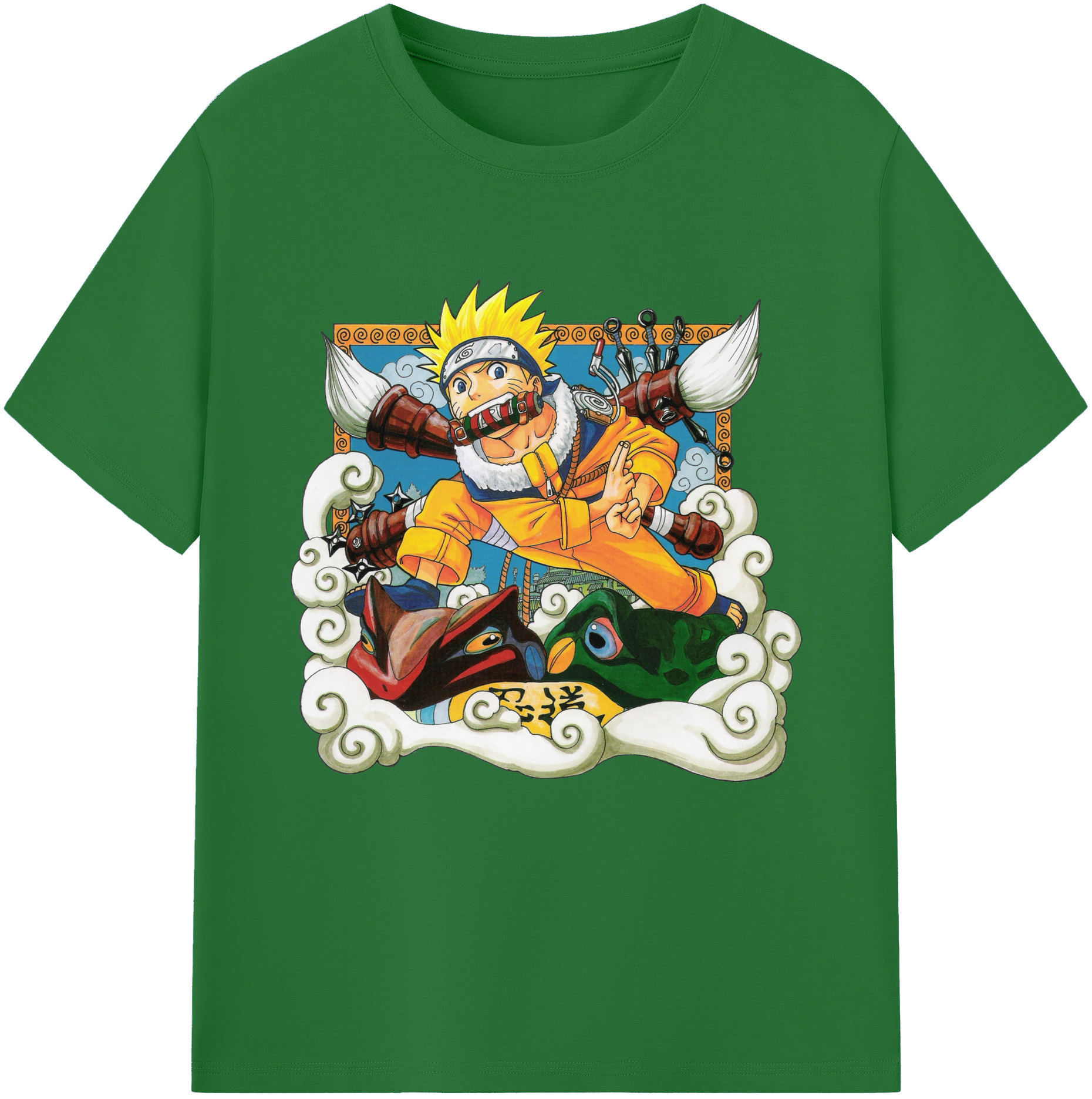 （画像用） NARUTO -ナルト- うずまき ナルト Uzumaki Naruto 綿100％半袖Tシャツ（フロントプリント）
