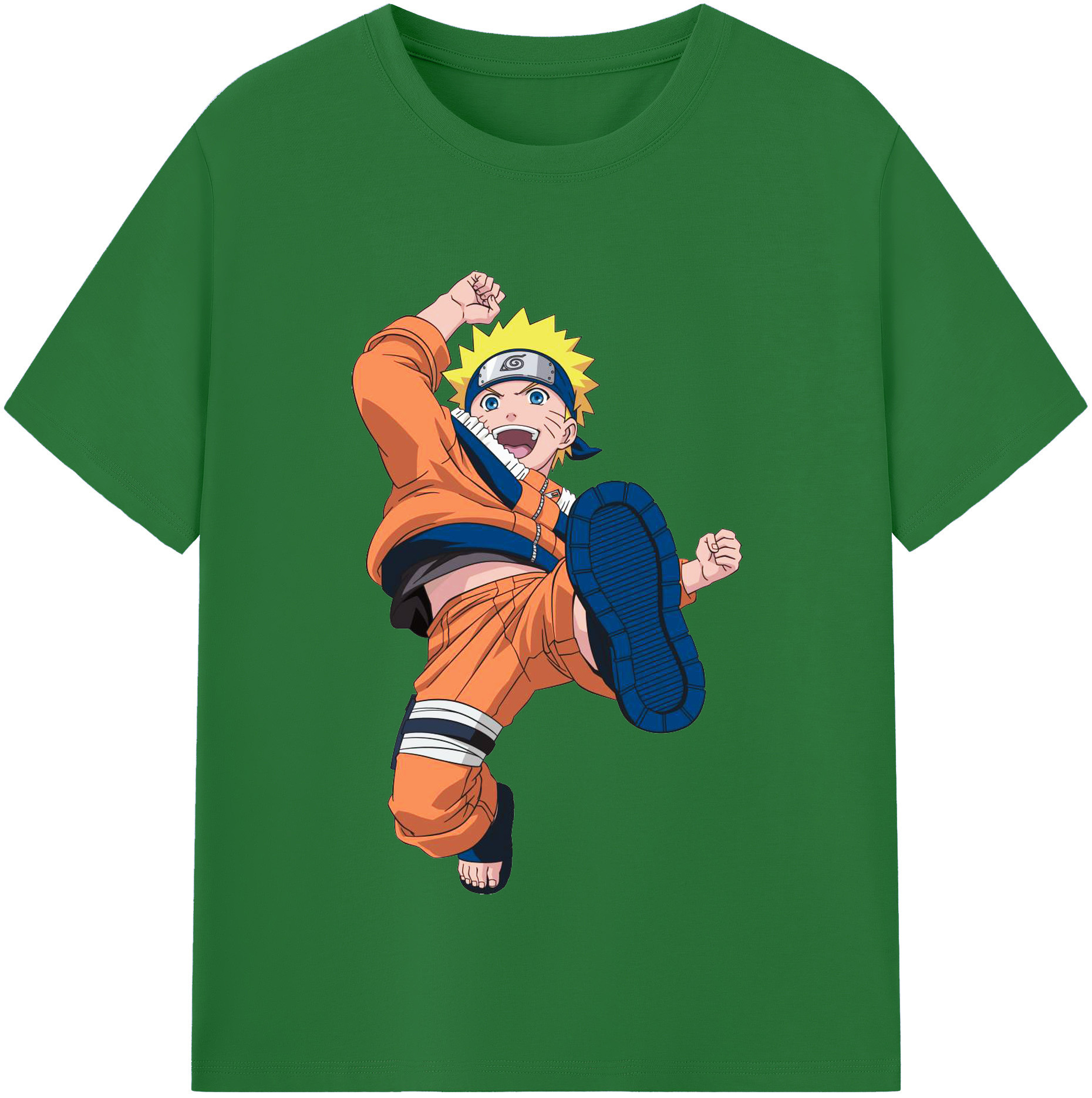 （画像用） NARUTO -ナルト- うずまき ナルト Uzumaki Naruto 綿100％半袖Tシャツ（フロントプリント）