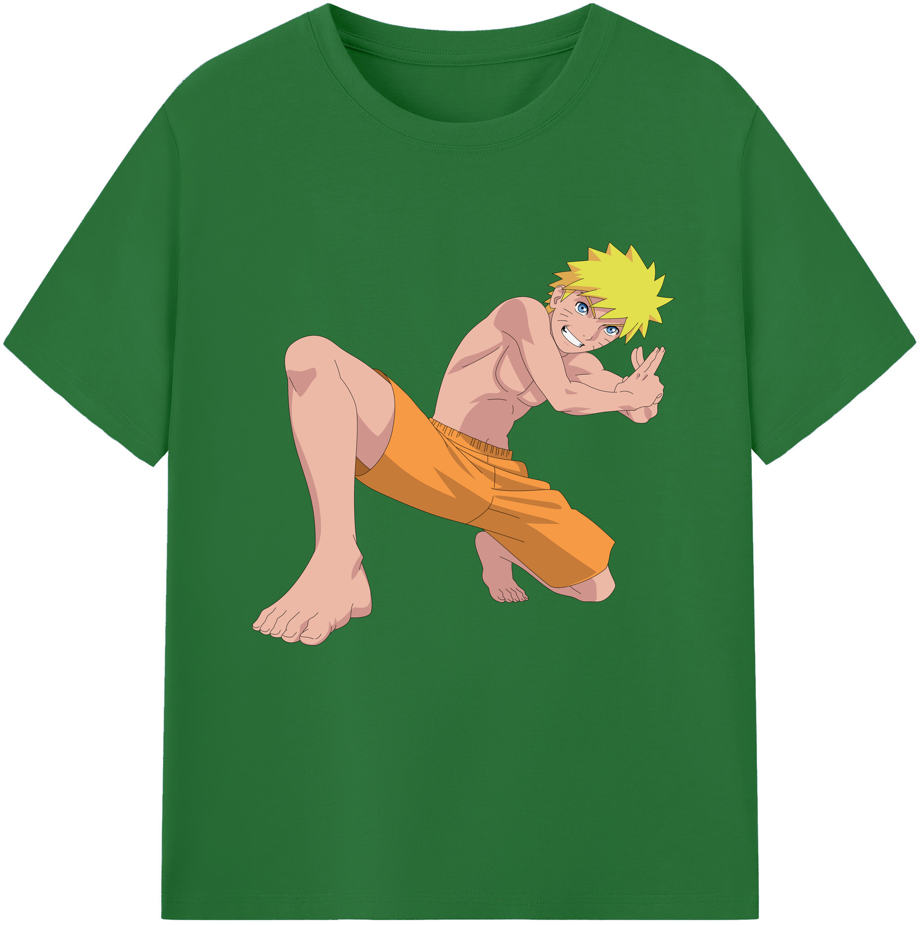 （画像用） NARUTO -ナルト- うずまき ナルト Uzumaki Naruto 綿100％半袖Tシャツ（フロントプリント）