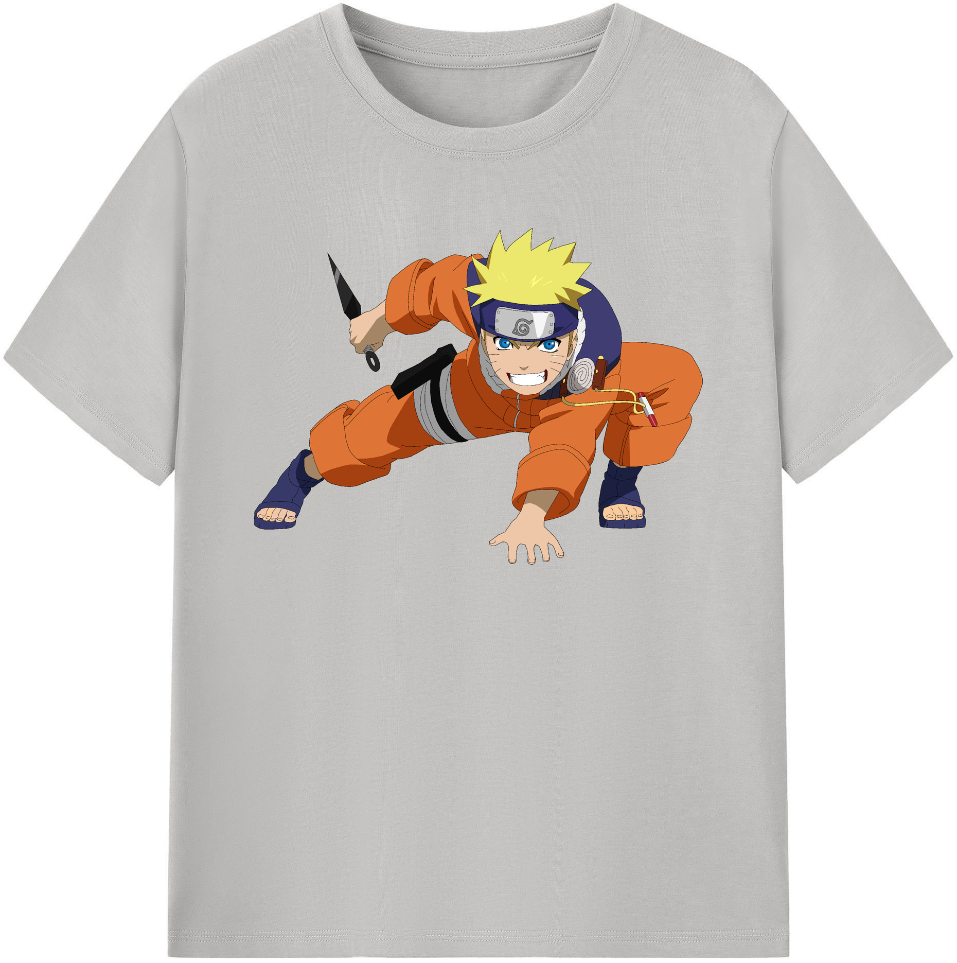 （画像用） NARUTO -ナルト- うずまき ナルト Uzumaki Naruto 綿100％半袖Tシャツ（フロントプリント）