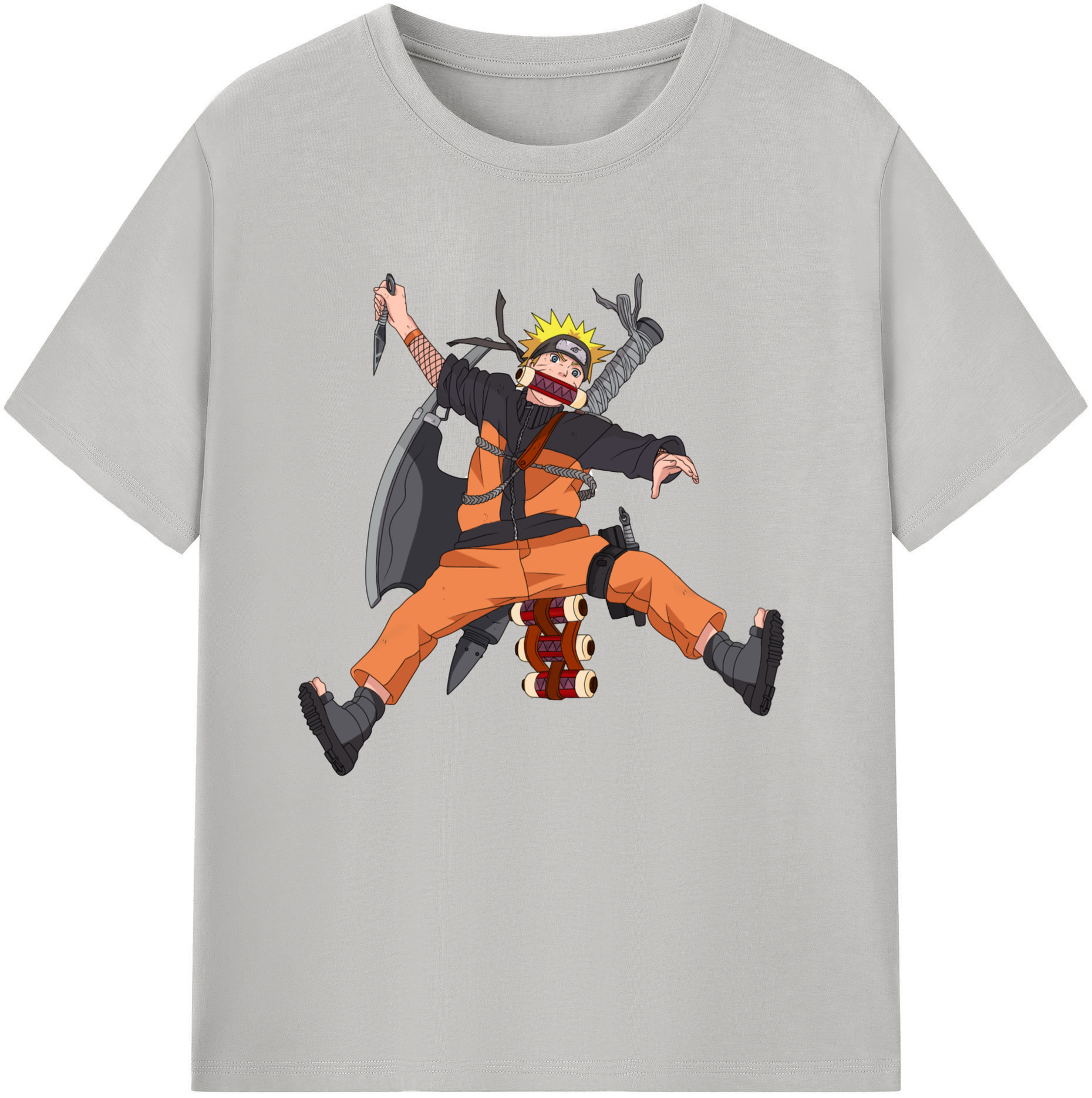 （画像用） NARUTO -ナルト- うずまき ナルト Uzumaki Naruto 綿100％半袖Tシャツ（フロントプリント）