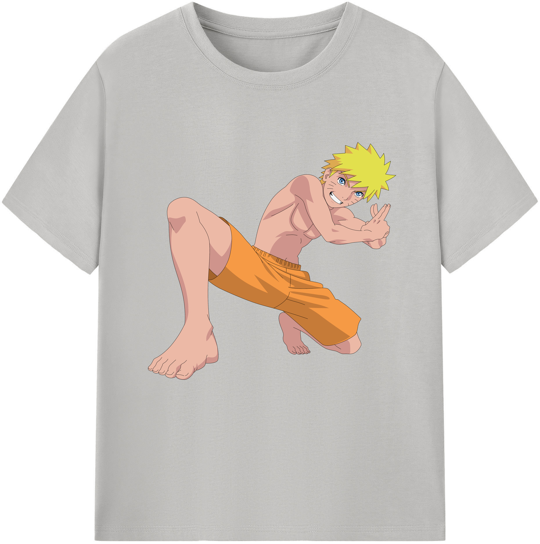 （画像用） NARUTO -ナルト- うずまき ナルト Uzumaki Naruto 綿100％半袖Tシャツ（フロントプリント）