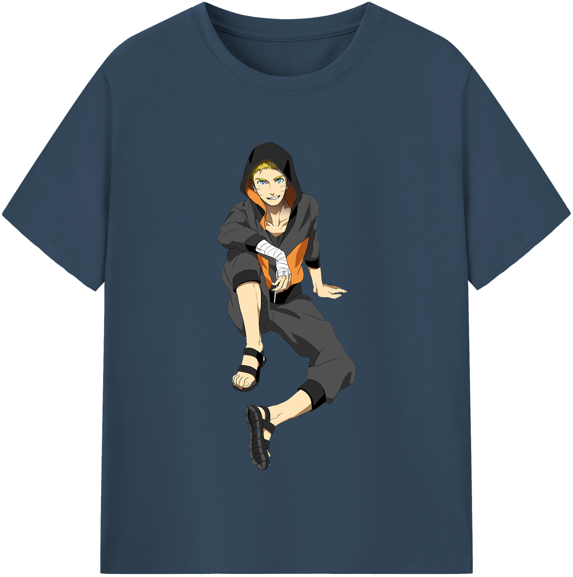 （画像用） NARUTO -ナルト- うずまき ナルト Uzumaki Naruto 綿100％半袖Tシャツ（フロントプリント）