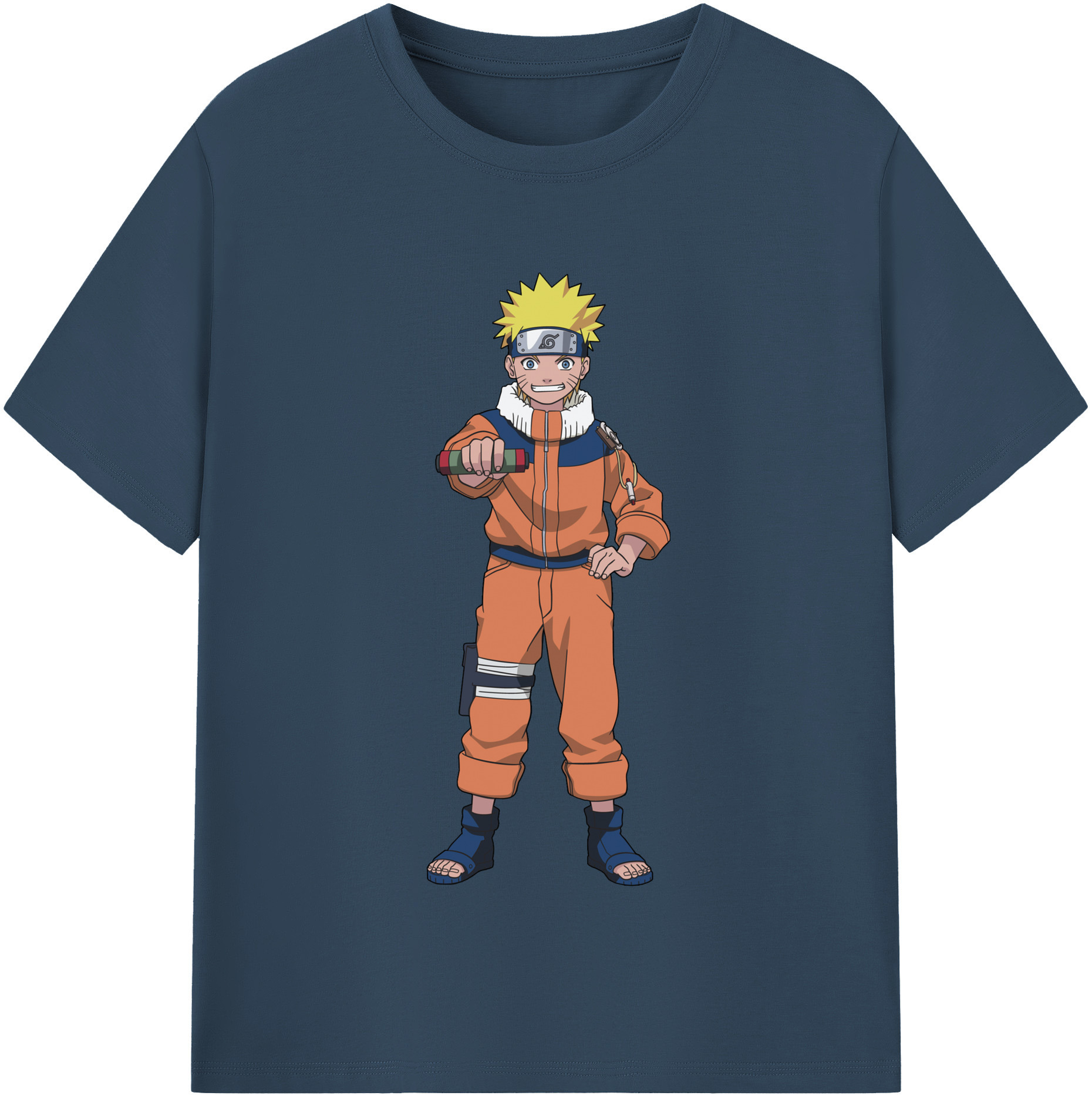（画像用） NARUTO -ナルト- うずまき ナルト Uzumaki Naruto 綿100％半袖Tシャツ（フロントプリント）