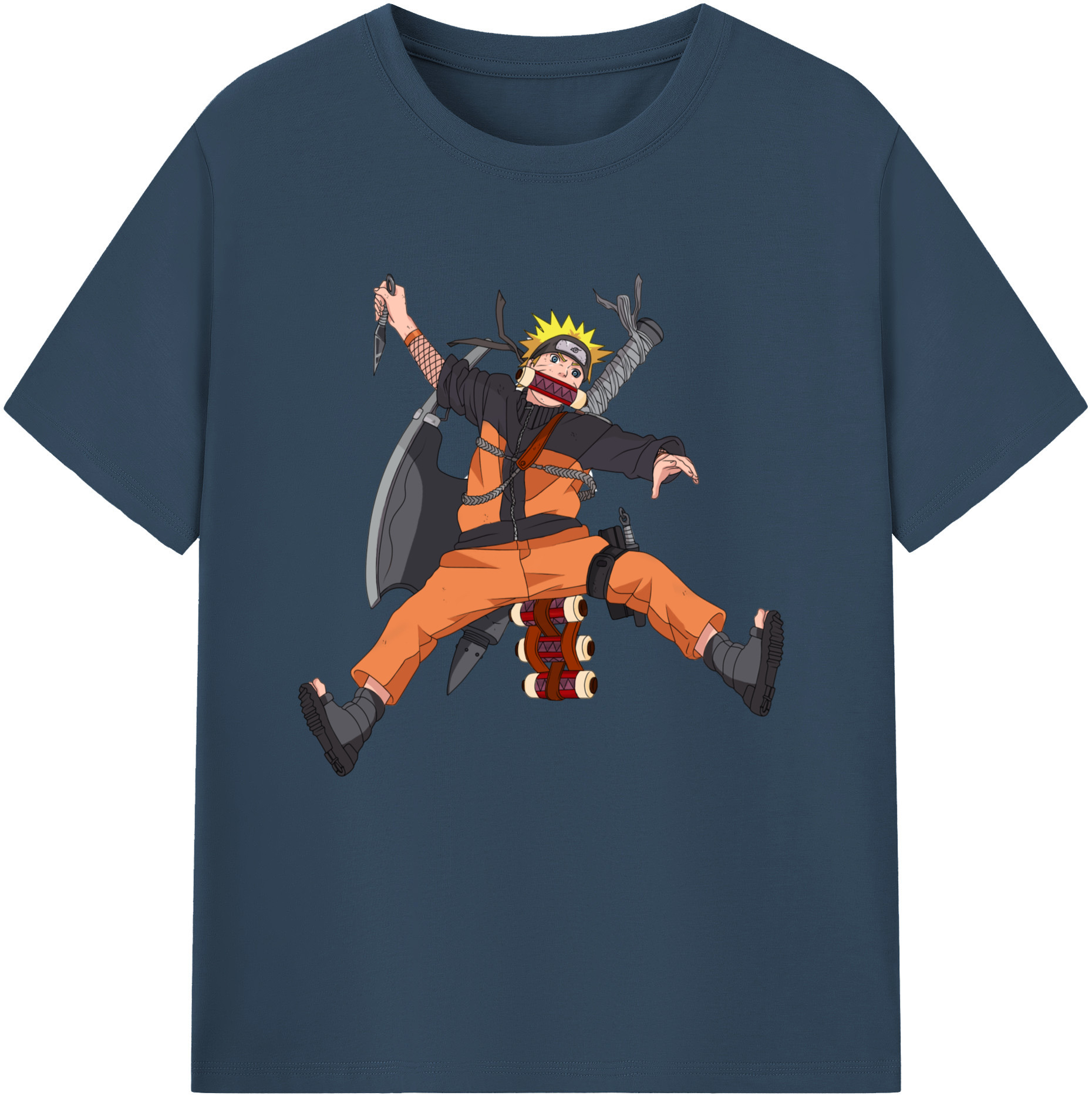 （画像用） NARUTO -ナルト- うずまき ナルト Uzumaki Naruto 綿100％半袖Tシャツ（フロントプリント）