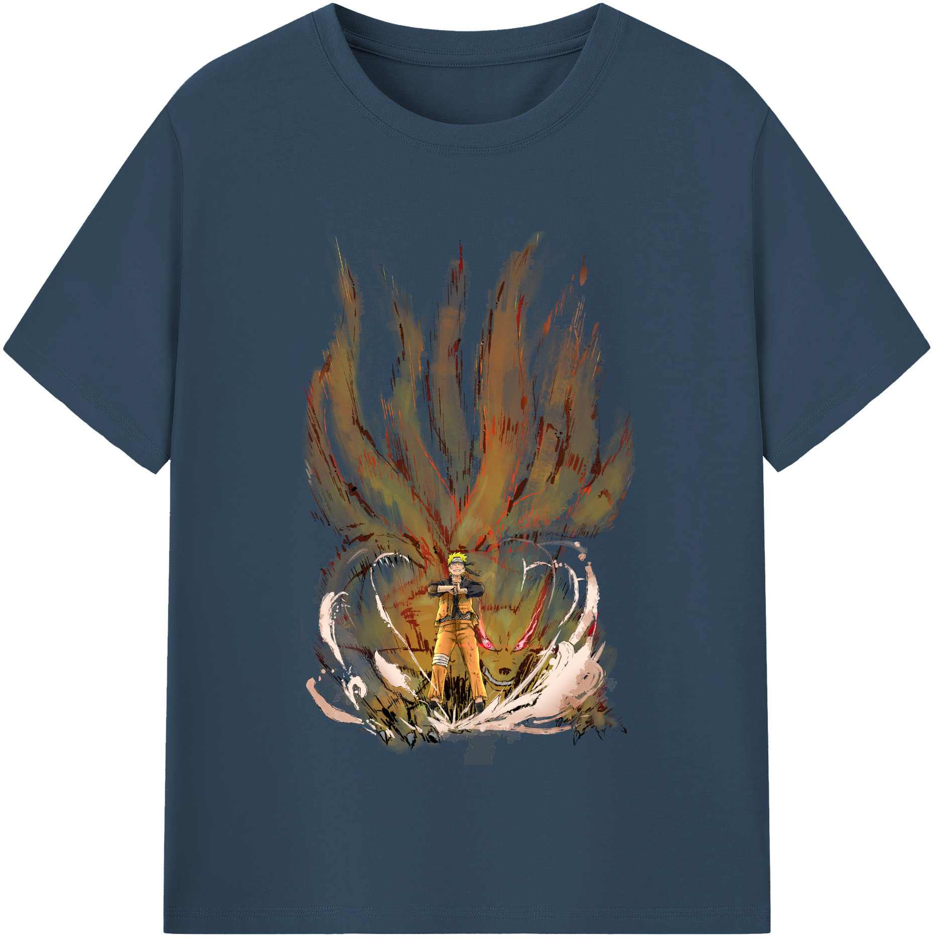 （画像用） NARUTO -ナルト- うずまき ナルト Uzumaki Naruto 綿100％半袖Tシャツ（フロントプリント）