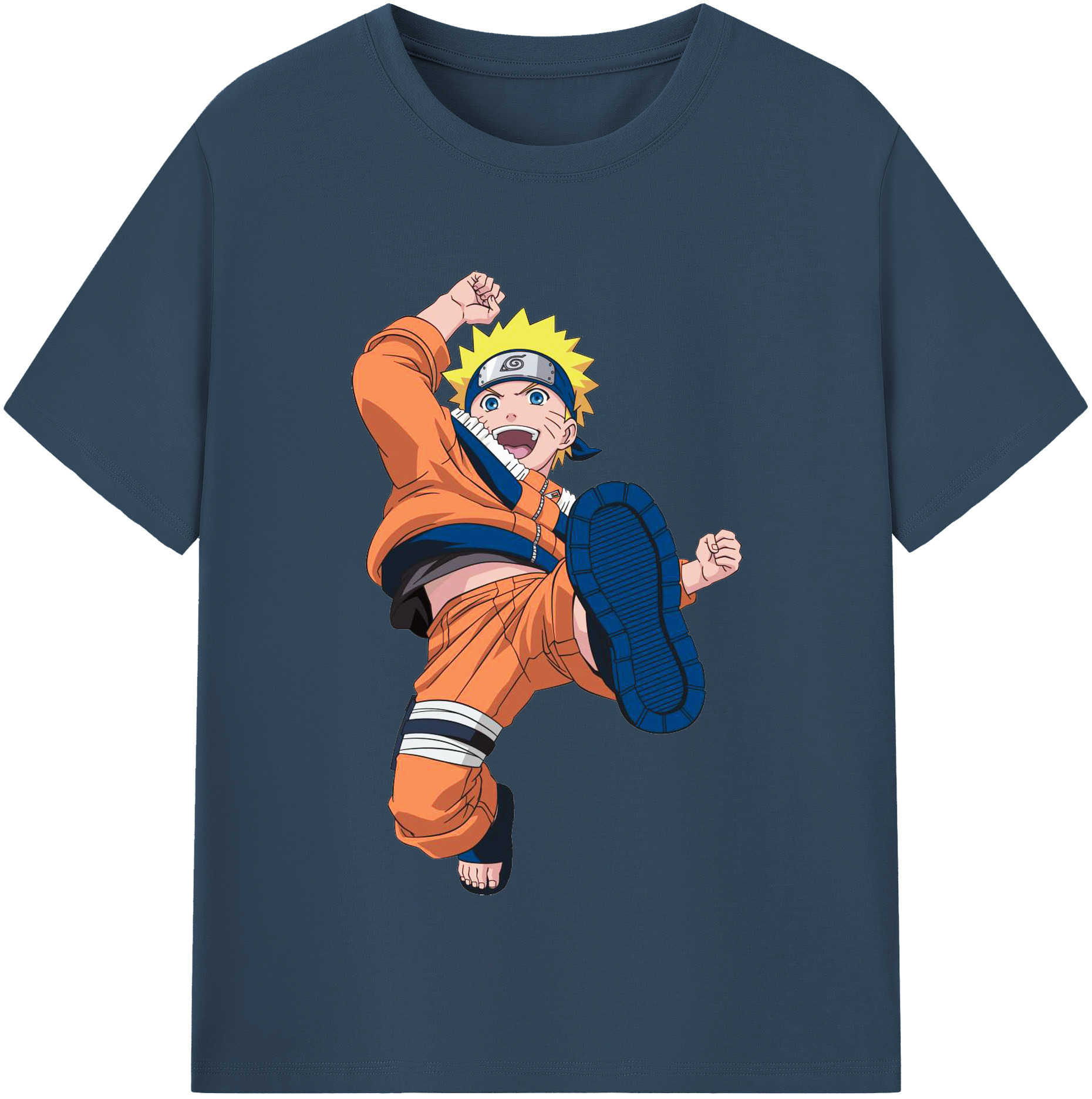 （画像用） NARUTO -ナルト- うずまき ナルト Uzumaki Naruto 綿100％半袖Tシャツ（フロントプリント）
