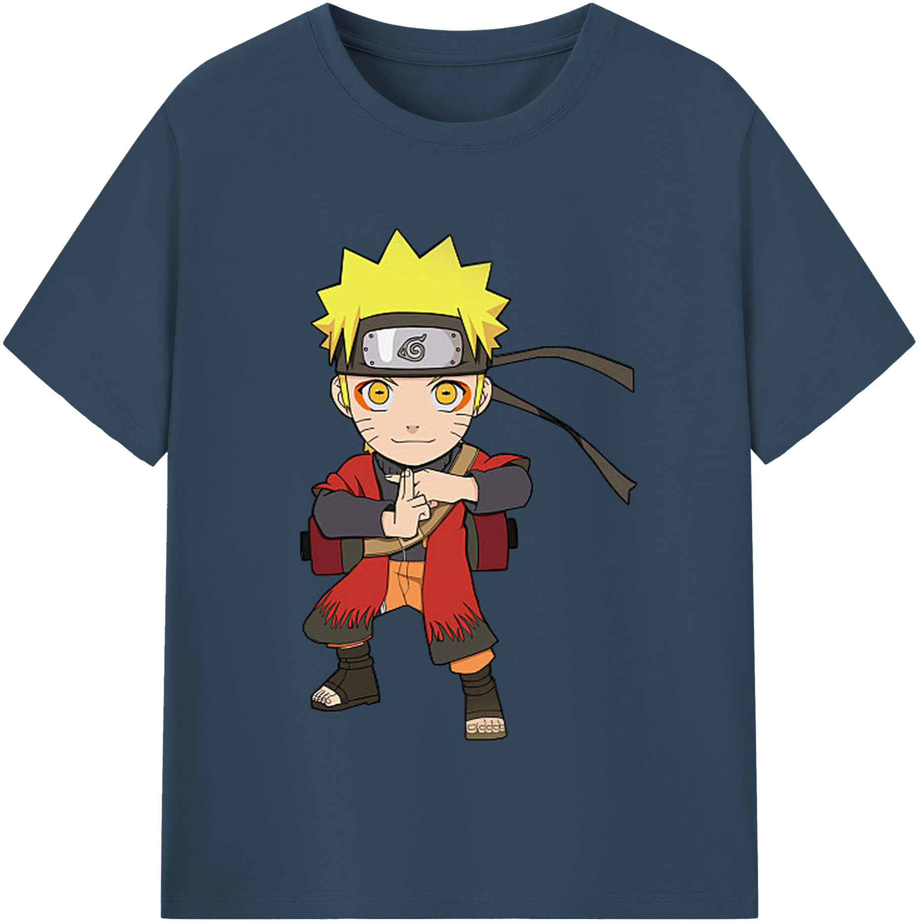 （画像用） NARUTO -ナルト- うずまき ナルト Uzumaki Naruto 綿100％半袖Tシャツ（フロントプリント）