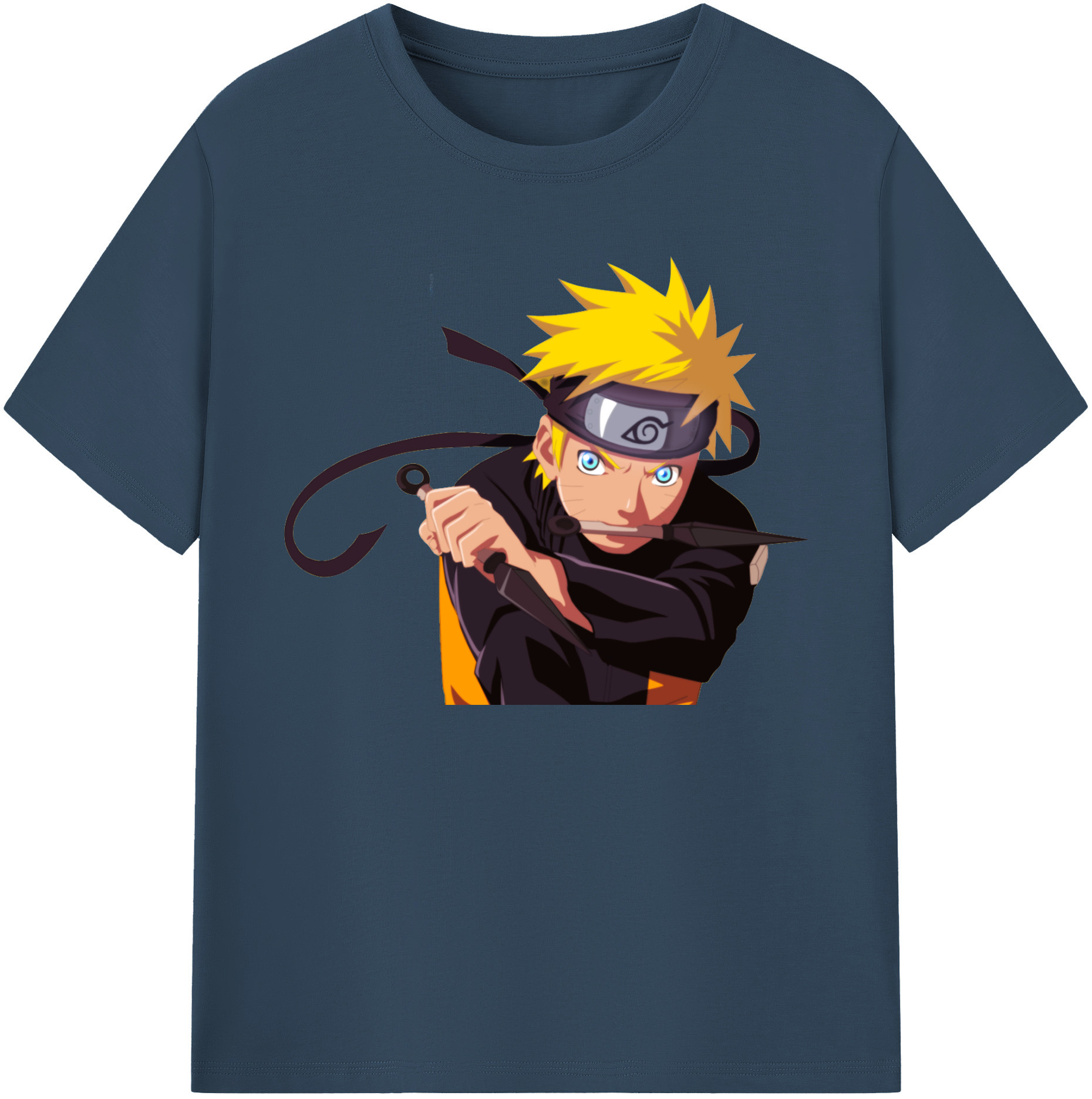 （画像用） NARUTO -ナルト- うずまき ナルト Uzumaki Naruto 綿100％半袖Tシャツ（フロントプリント）