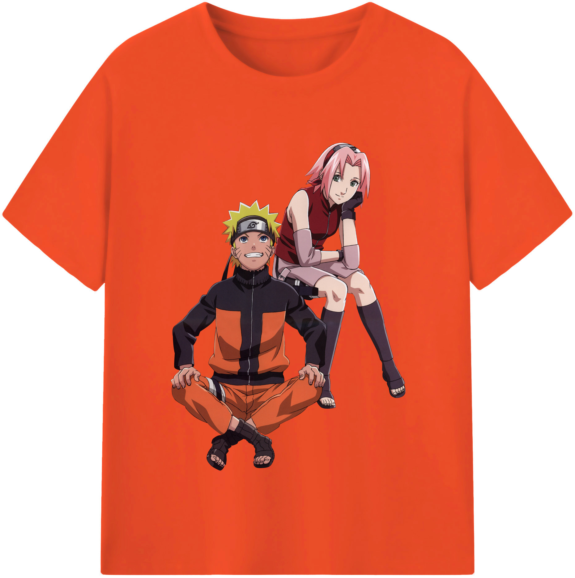 （画像用） NARUTO -ナルト- うずまき ナルト Uzumaki Naruto 綿100％半袖Tシャツ（フロントプリント）