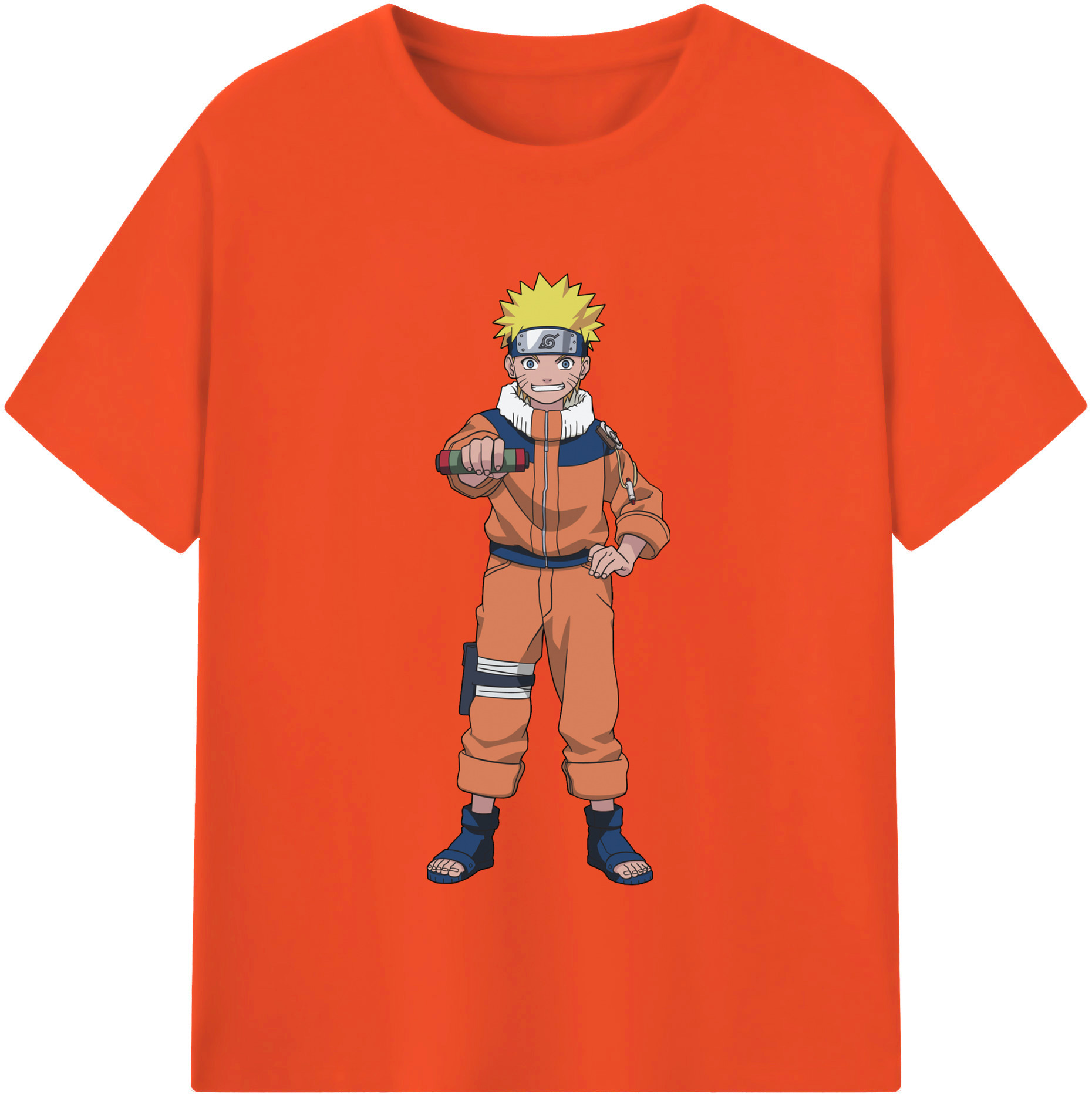 （画像用） NARUTO -ナルト- うずまき ナルト Uzumaki Naruto 綿100％半袖Tシャツ（フロントプリント）
