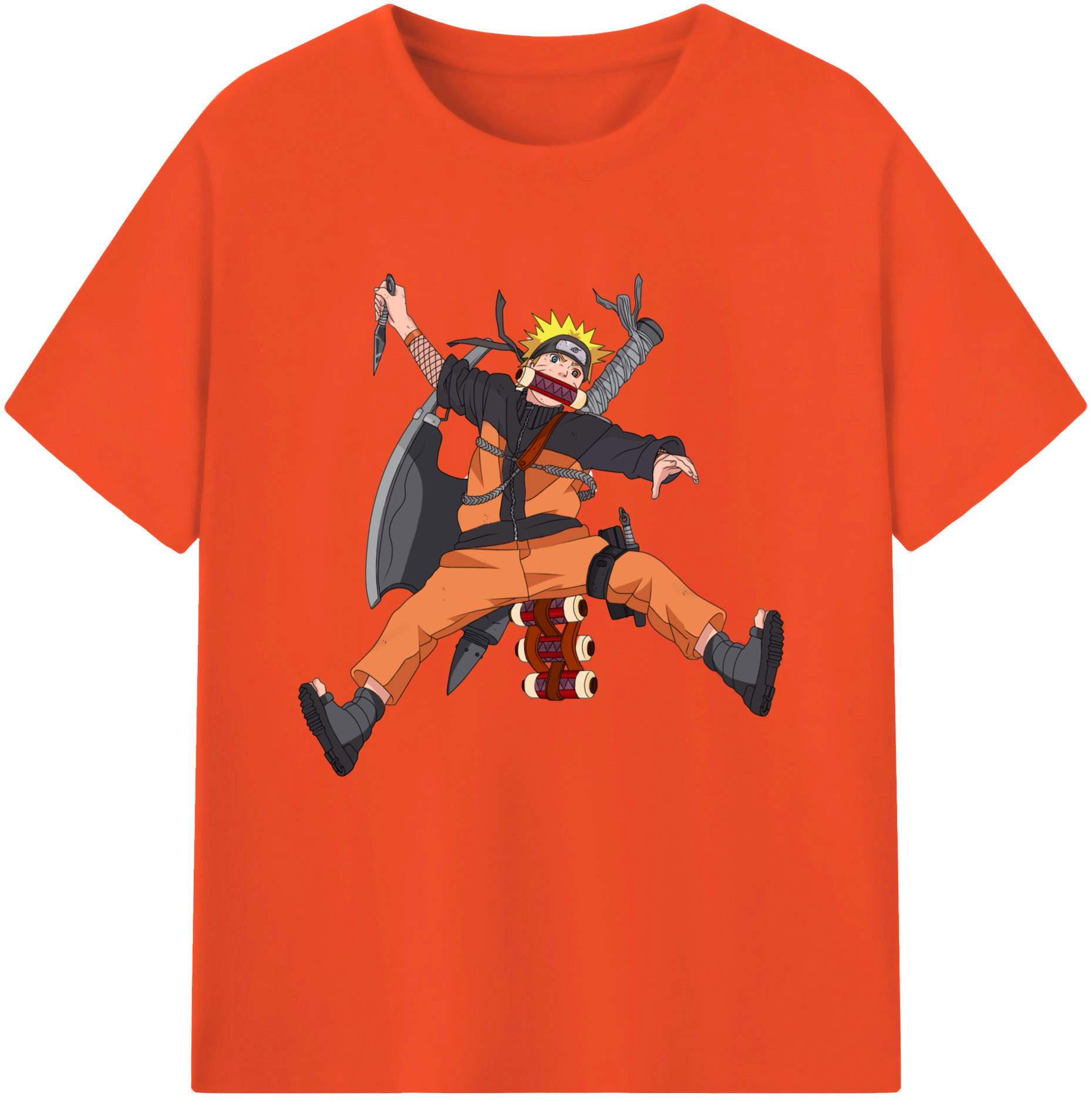 （画像用） NARUTO -ナルト- うずまき ナルト Uzumaki Naruto 綿100％半袖Tシャツ（フロントプリント）