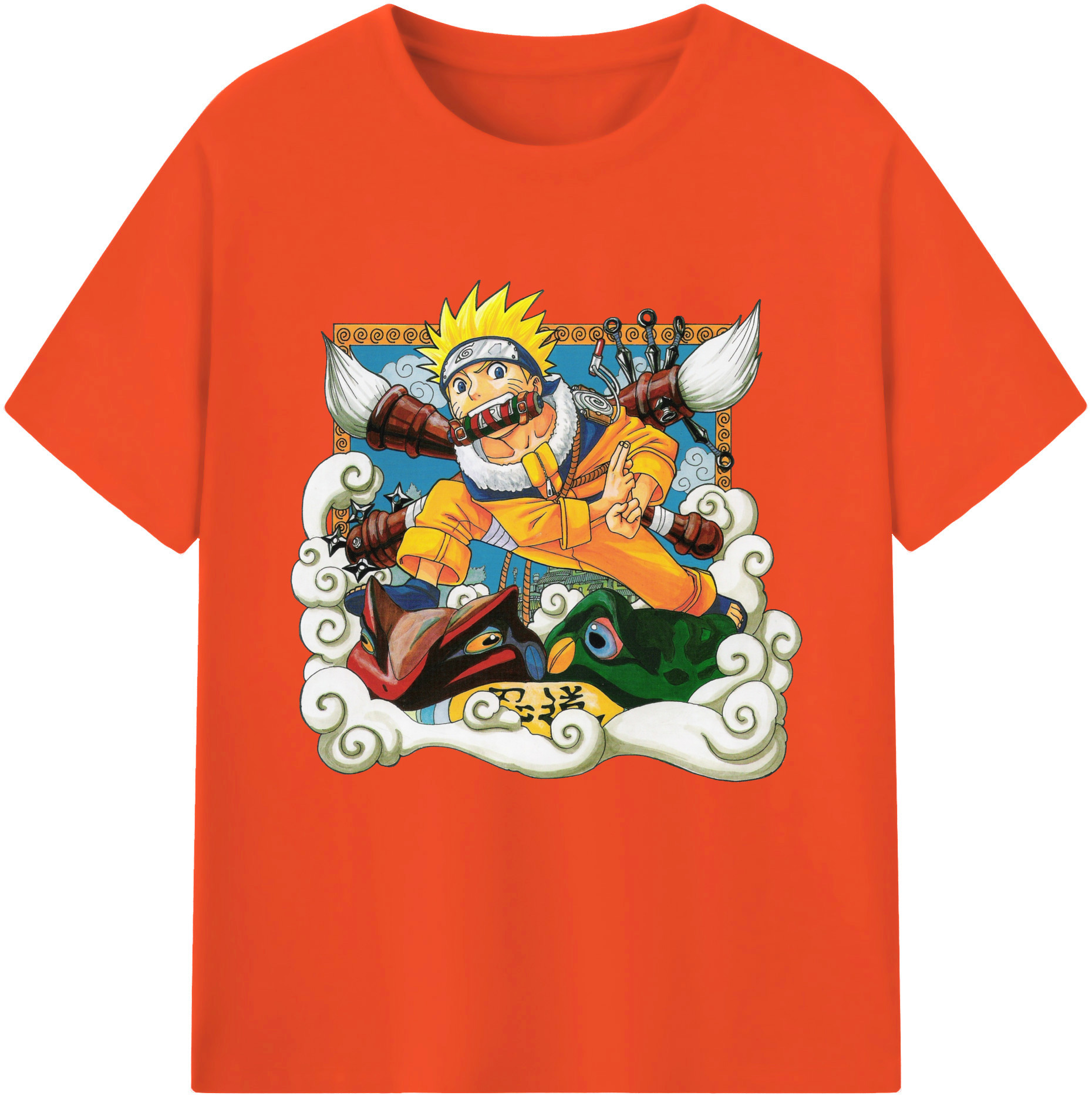 （画像用） NARUTO -ナルト- うずまき ナルト Uzumaki Naruto 綿100％半袖Tシャツ（フロントプリント）