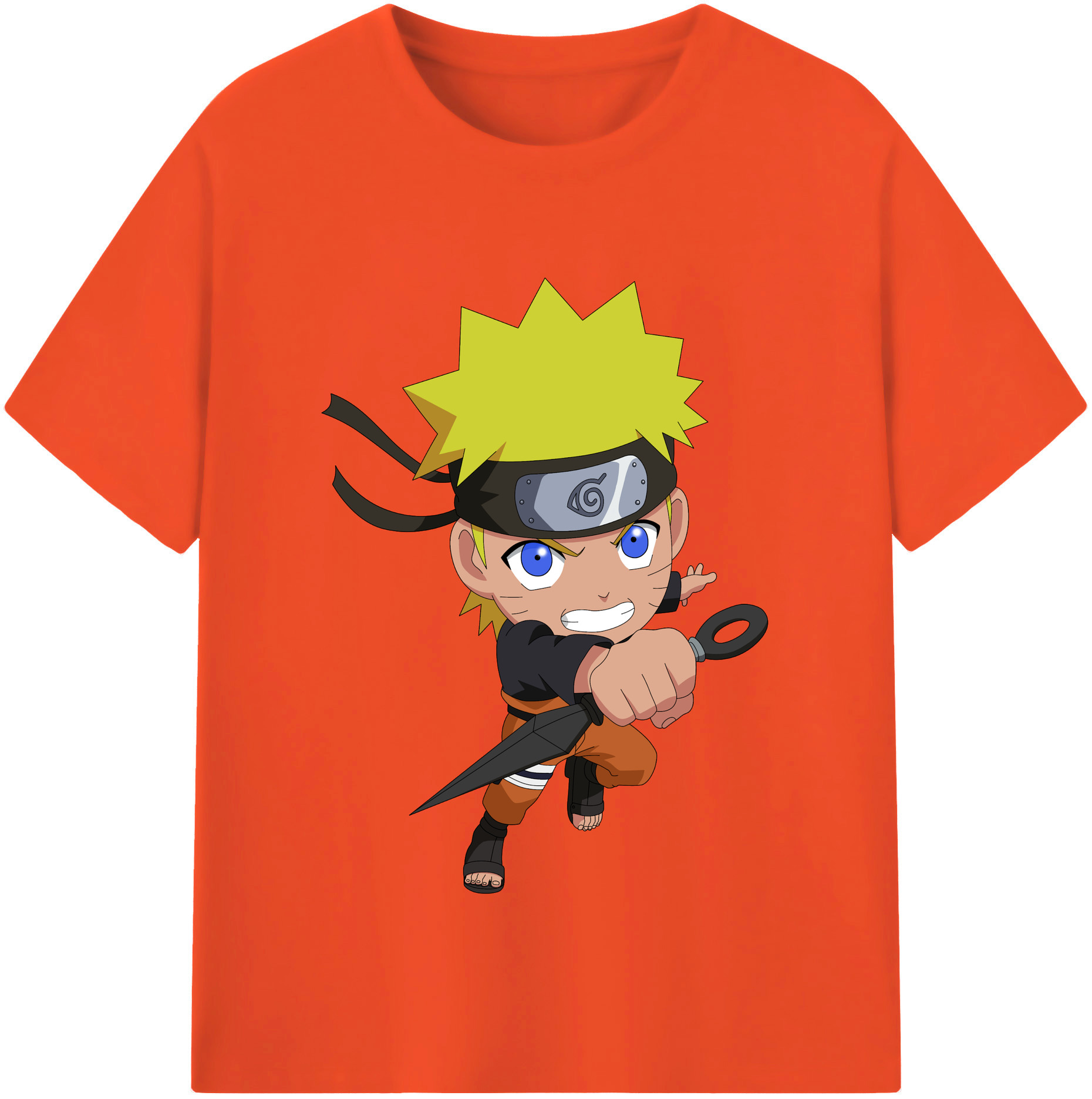 （画像用） NARUTO -ナルト- うずまき ナルト Uzumaki Naruto 綿100％半袖Tシャツ（フロントプリント）