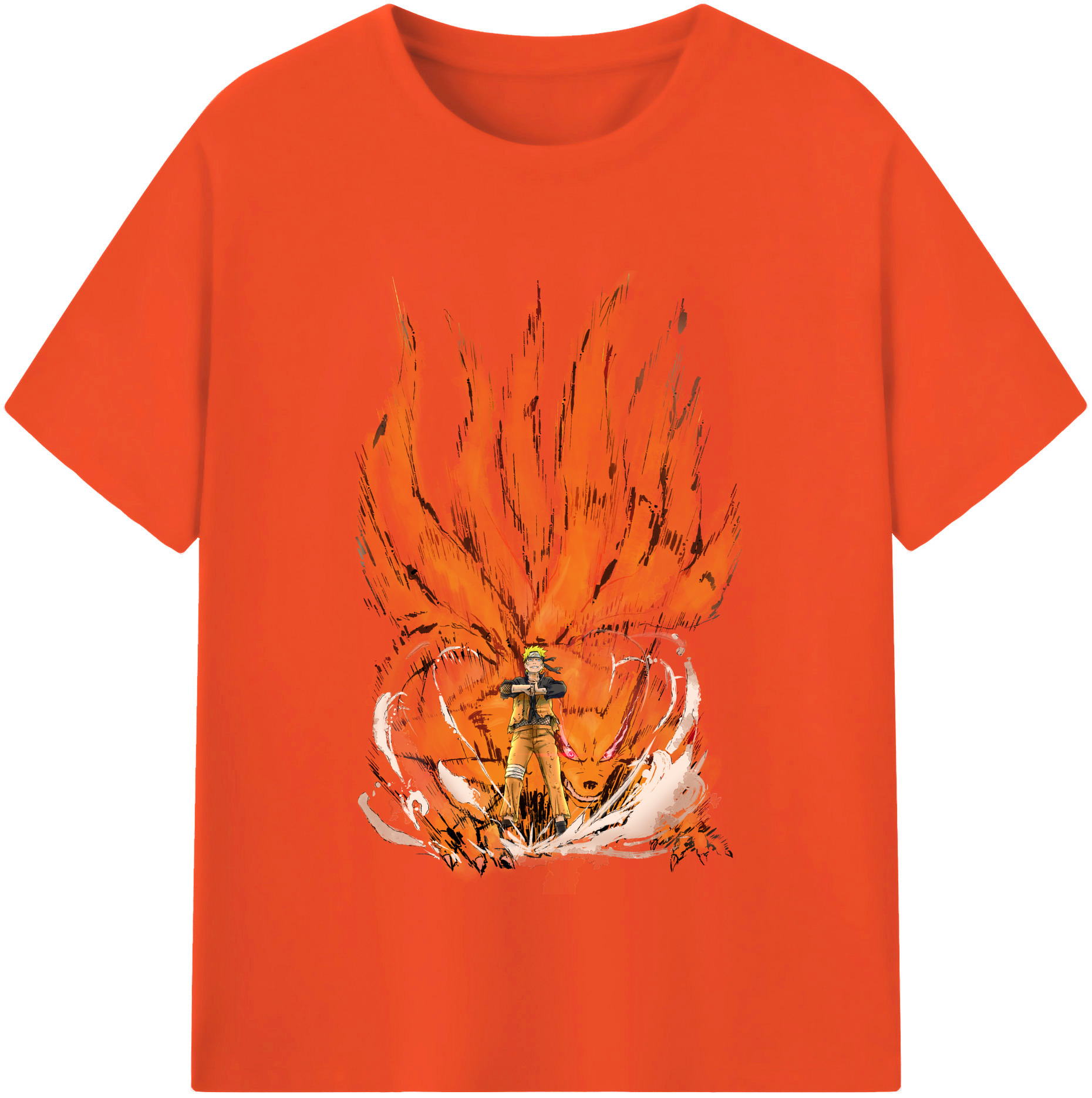 （画像用） NARUTO -ナルト- うずまき ナルト Uzumaki Naruto 綿100％半袖Tシャツ（フロントプリント）