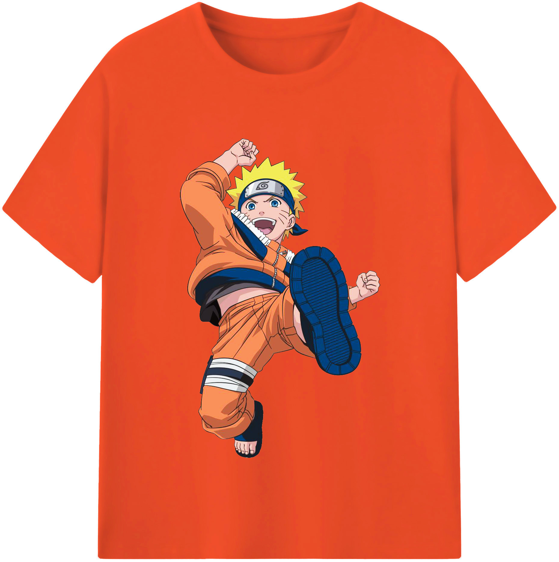 （画像用） NARUTO -ナルト- うずまき ナルト Uzumaki Naruto 綿100％半袖Tシャツ（フロントプリント）