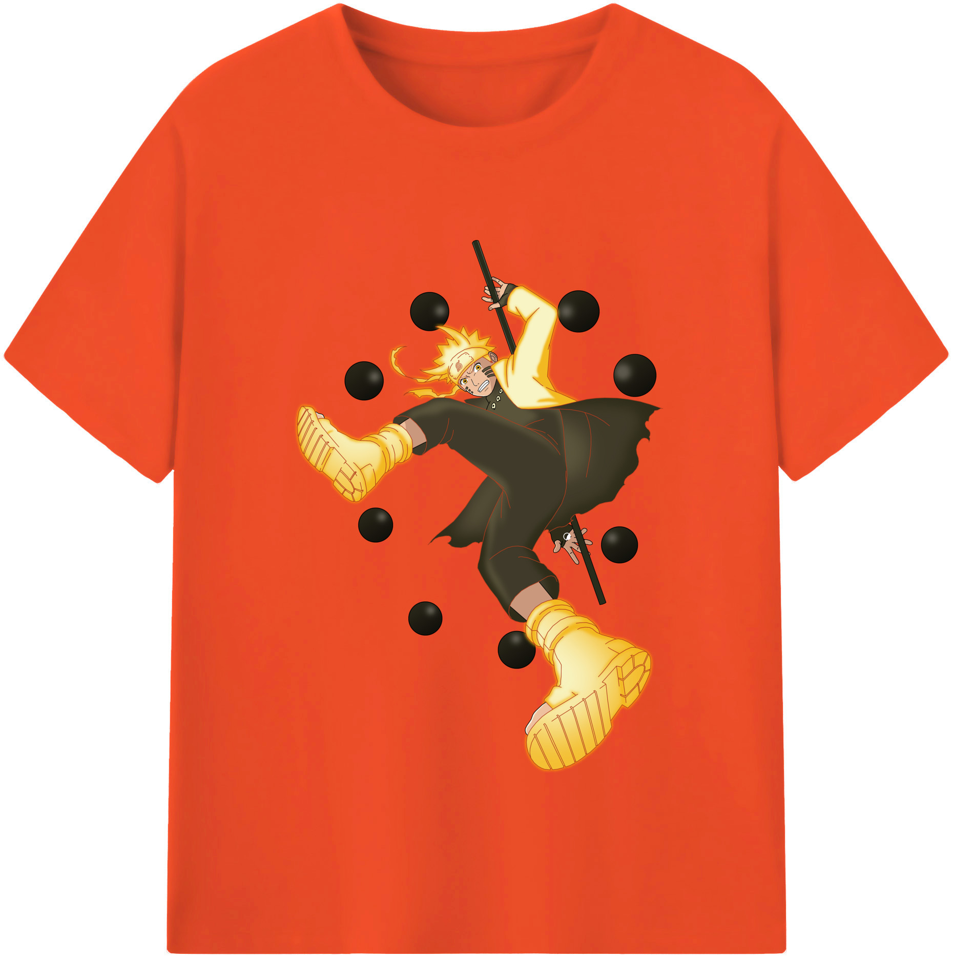 （画像用） NARUTO -ナルト- うずまき ナルト Uzumaki Naruto 綿100％半袖Tシャツ（フロントプリント）