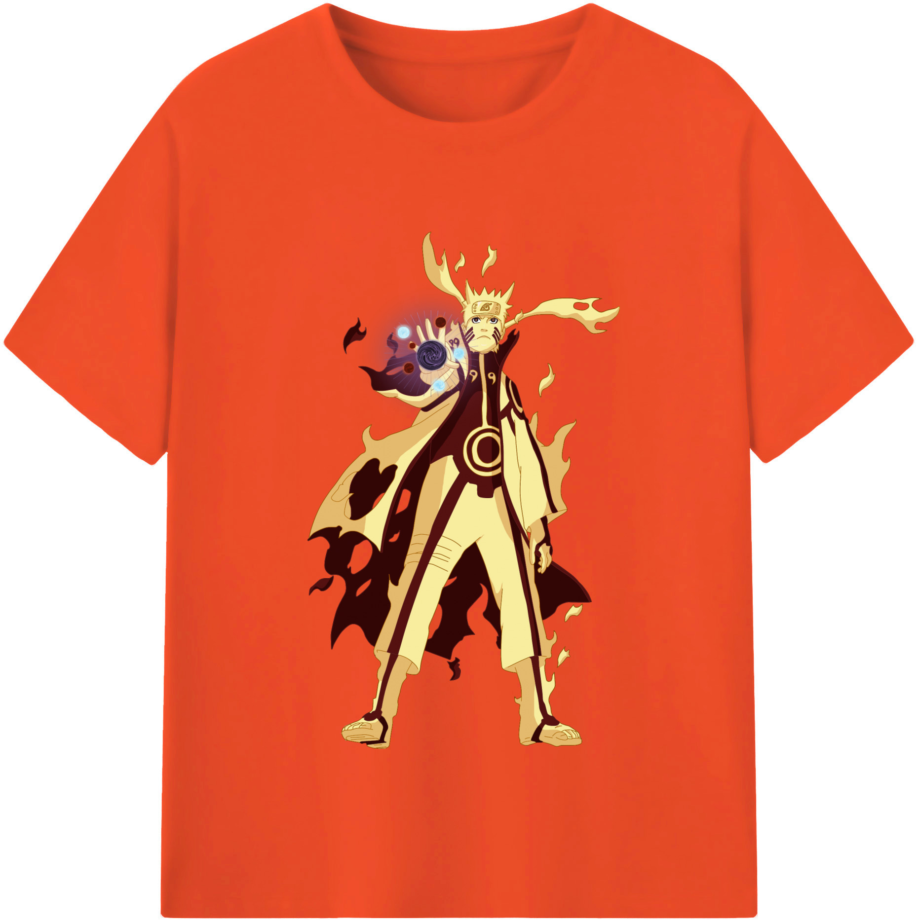 （画像用） NARUTO -ナルト- うずまき ナルト Uzumaki Naruto 綿100％半袖Tシャツ（フロントプリント）