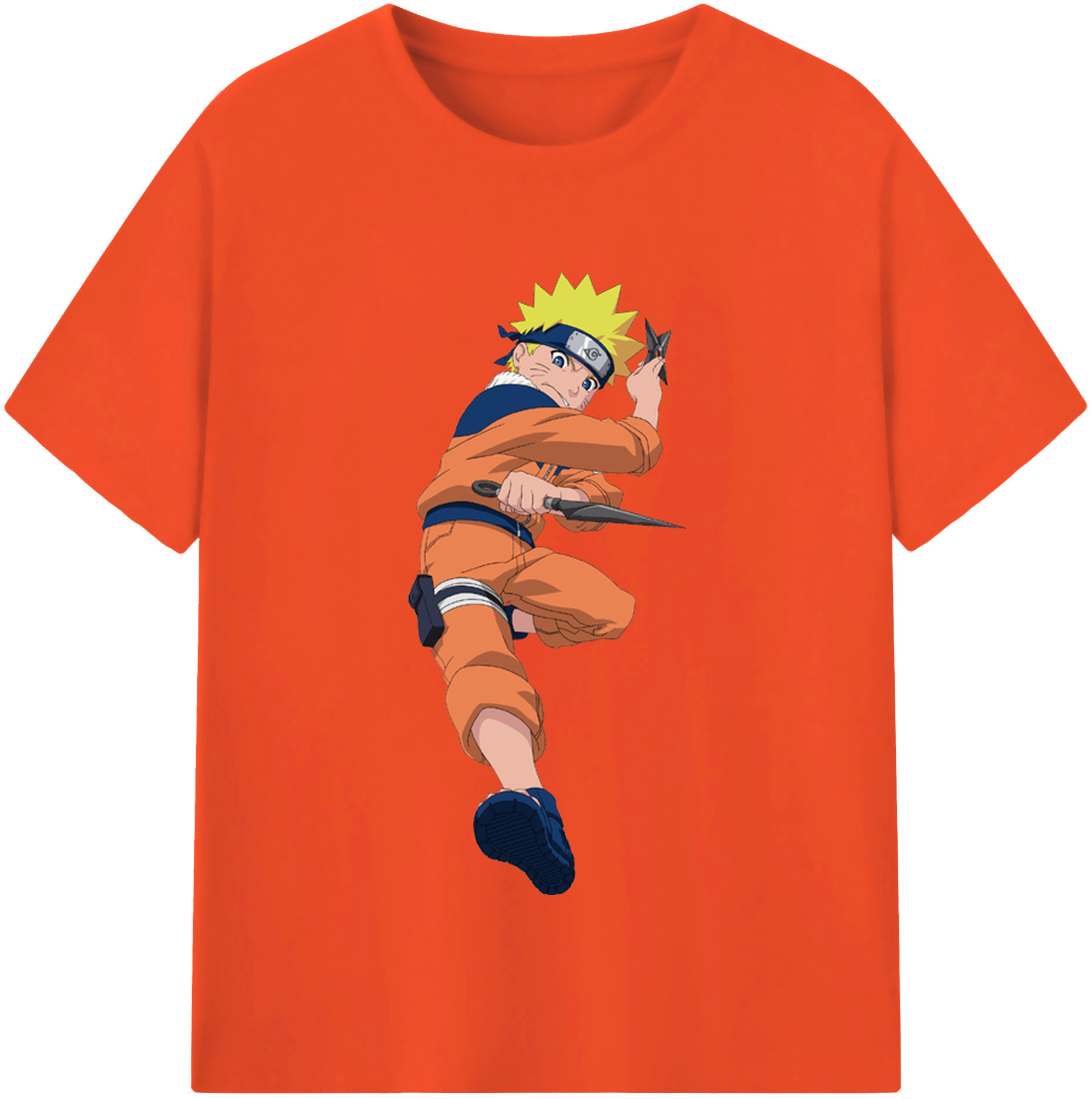 （画像用） NARUTO -ナルト- うずまき ナルト Uzumaki Naruto 綿100％半袖Tシャツ（フロントプリント）