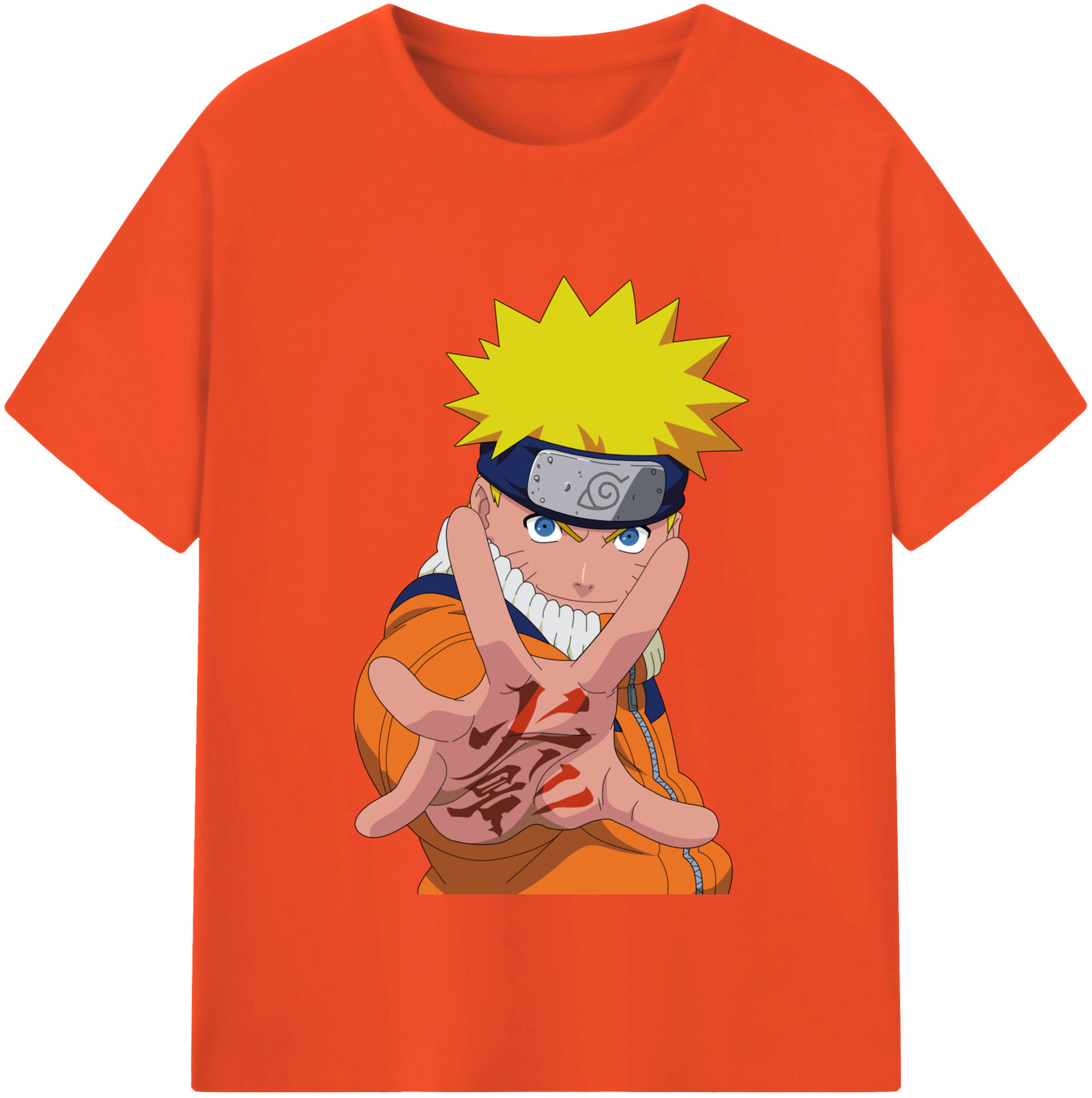 （画像用） NARUTO -ナルト- うずまき ナルト Uzumaki Naruto 綿100％半袖Tシャツ（フロントプリント）