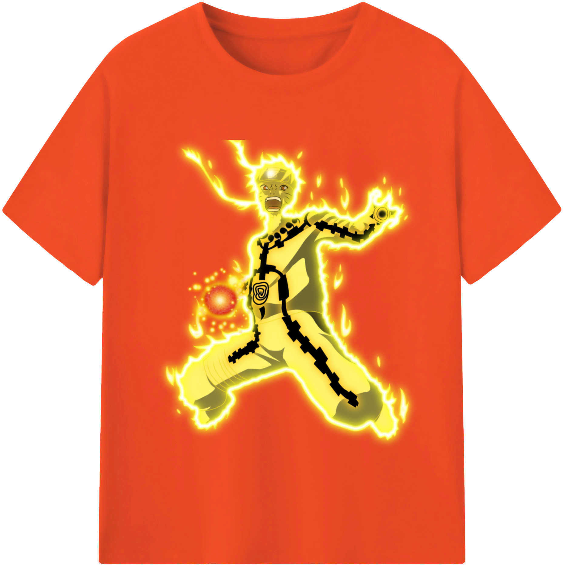 （画像用） NARUTO -ナルト- うずまき ナルト Uzumaki Naruto 綿100％半袖Tシャツ（フロントプリント）