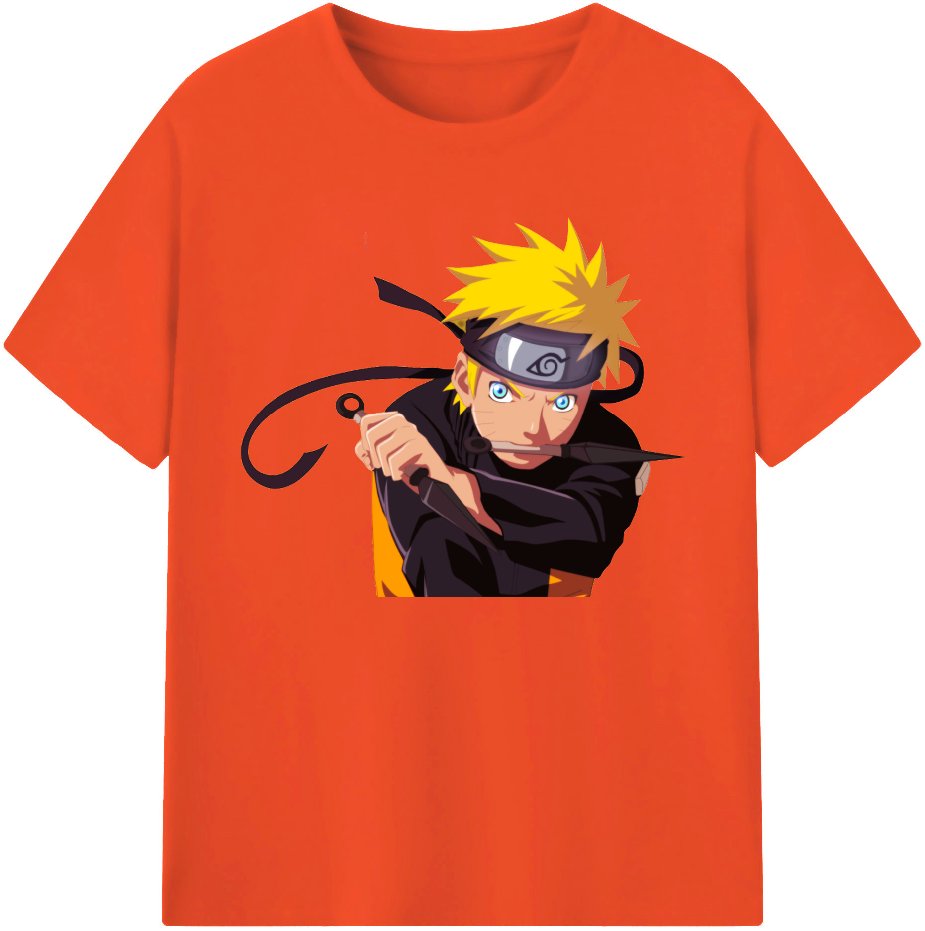 （画像用） NARUTO -ナルト- うずまき ナルト Uzumaki Naruto 綿100％半袖Tシャツ（フロントプリント）