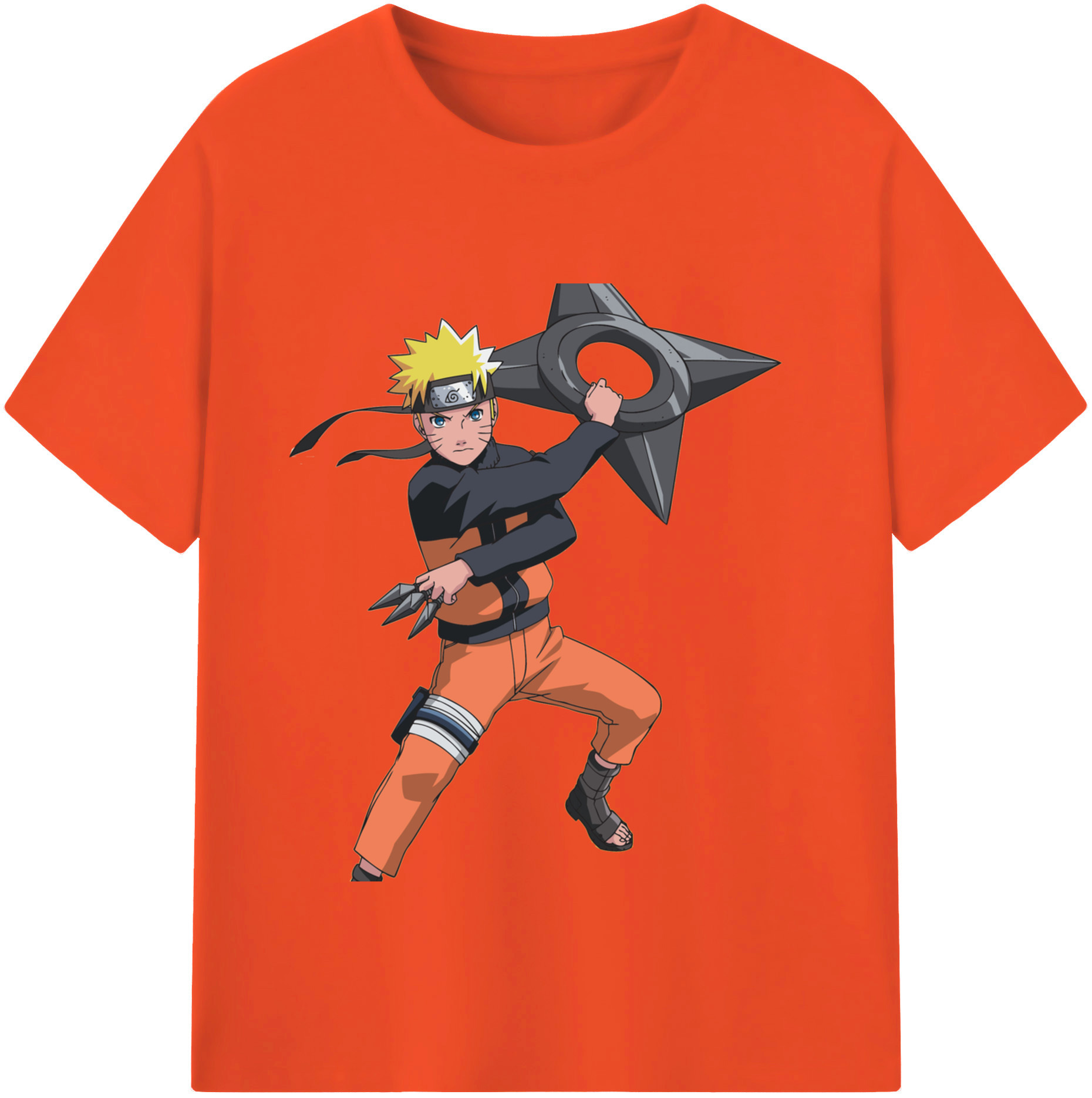 （画像用） NARUTO -ナルト- うずまき ナルト Uzumaki Naruto 綿100％半袖Tシャツ（フロントプリント）
