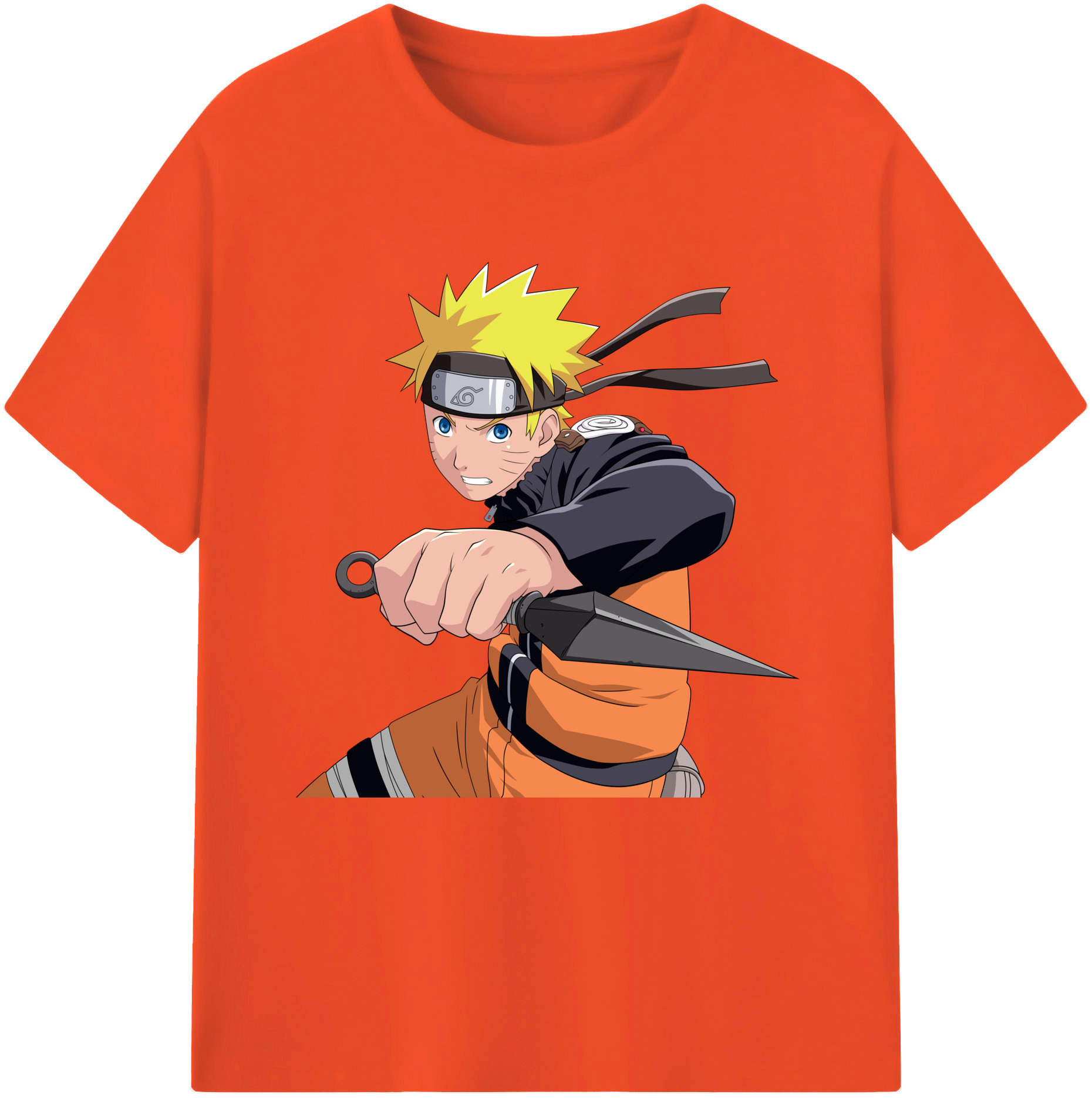 （画像用） NARUTO -ナルト- うずまき ナルト Uzumaki Naruto 綿100％半袖Tシャツ（フロントプリント）