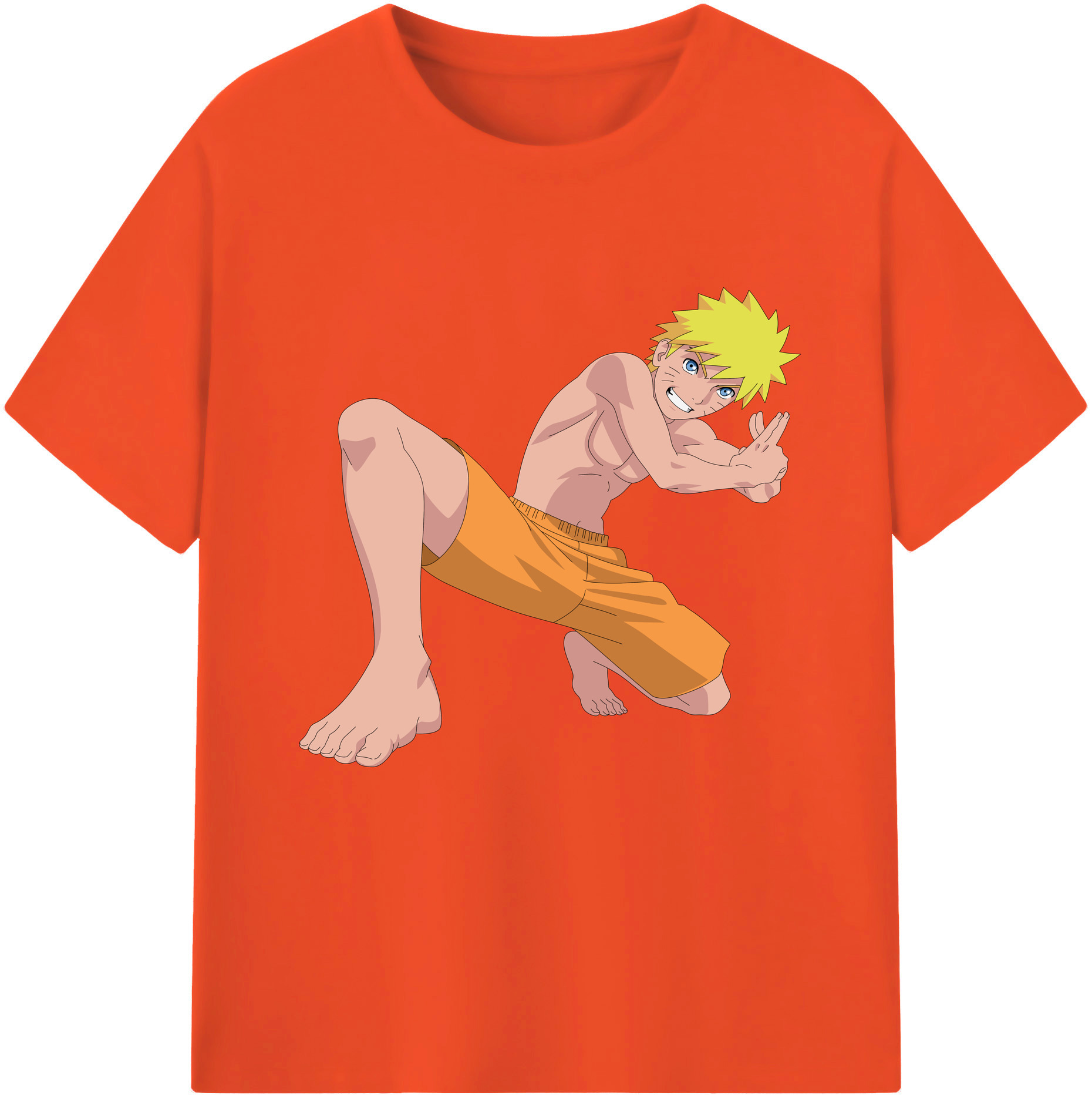 （画像用） NARUTO -ナルト- うずまき ナルト Uzumaki Naruto 綿100％半袖Tシャツ（フロントプリント）