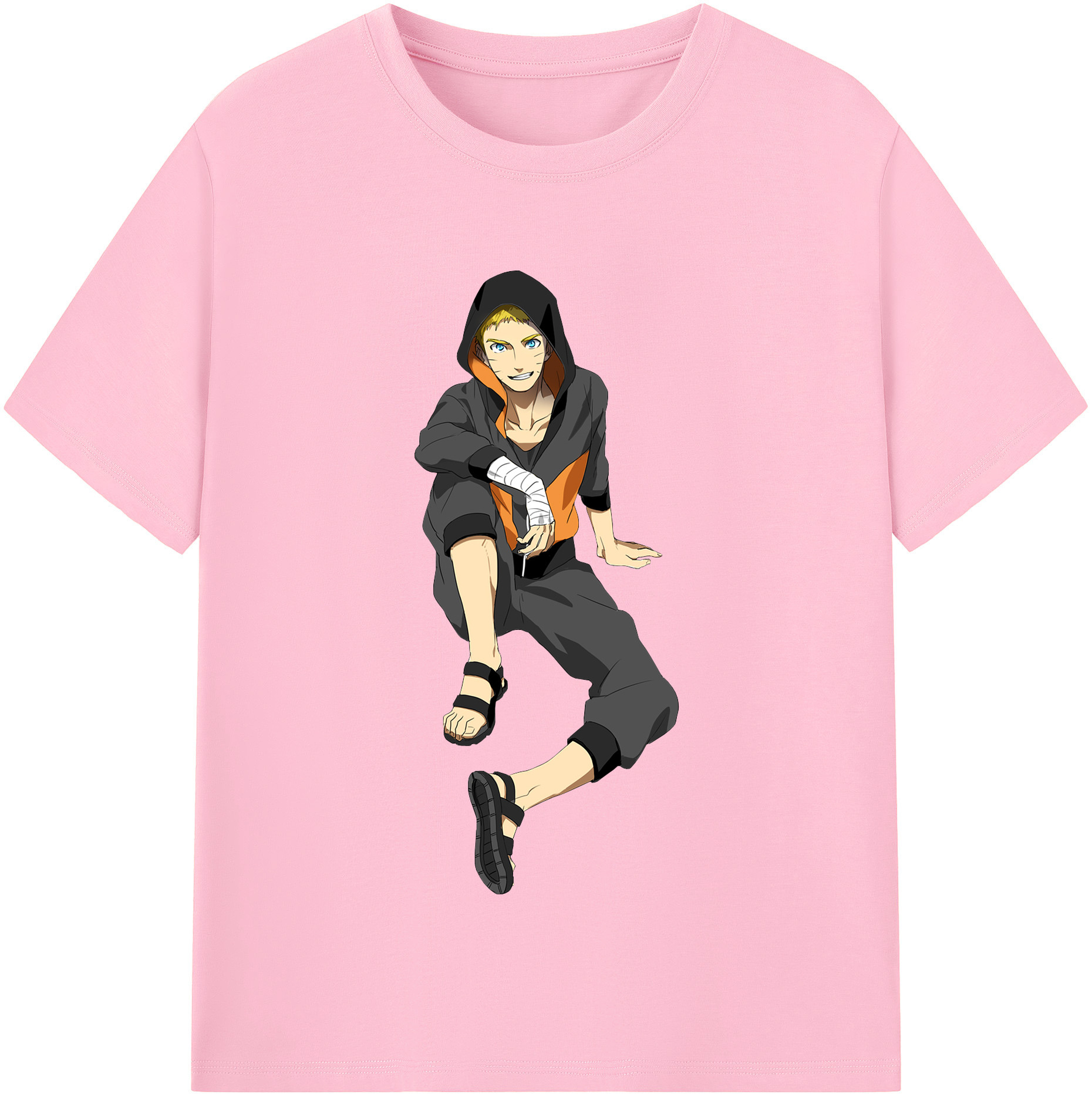 （画像用） NARUTO -ナルト- うずまき ナルト Uzumaki Naruto 綿100％半袖Tシャツ（フロントプリント）