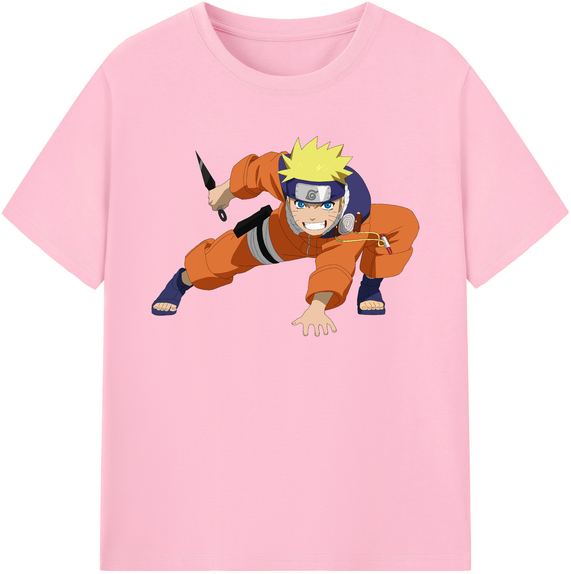 （画像用） NARUTO -ナルト- うずまき ナルト Uzumaki Naruto 綿100％半袖Tシャツ（フロントプリント）