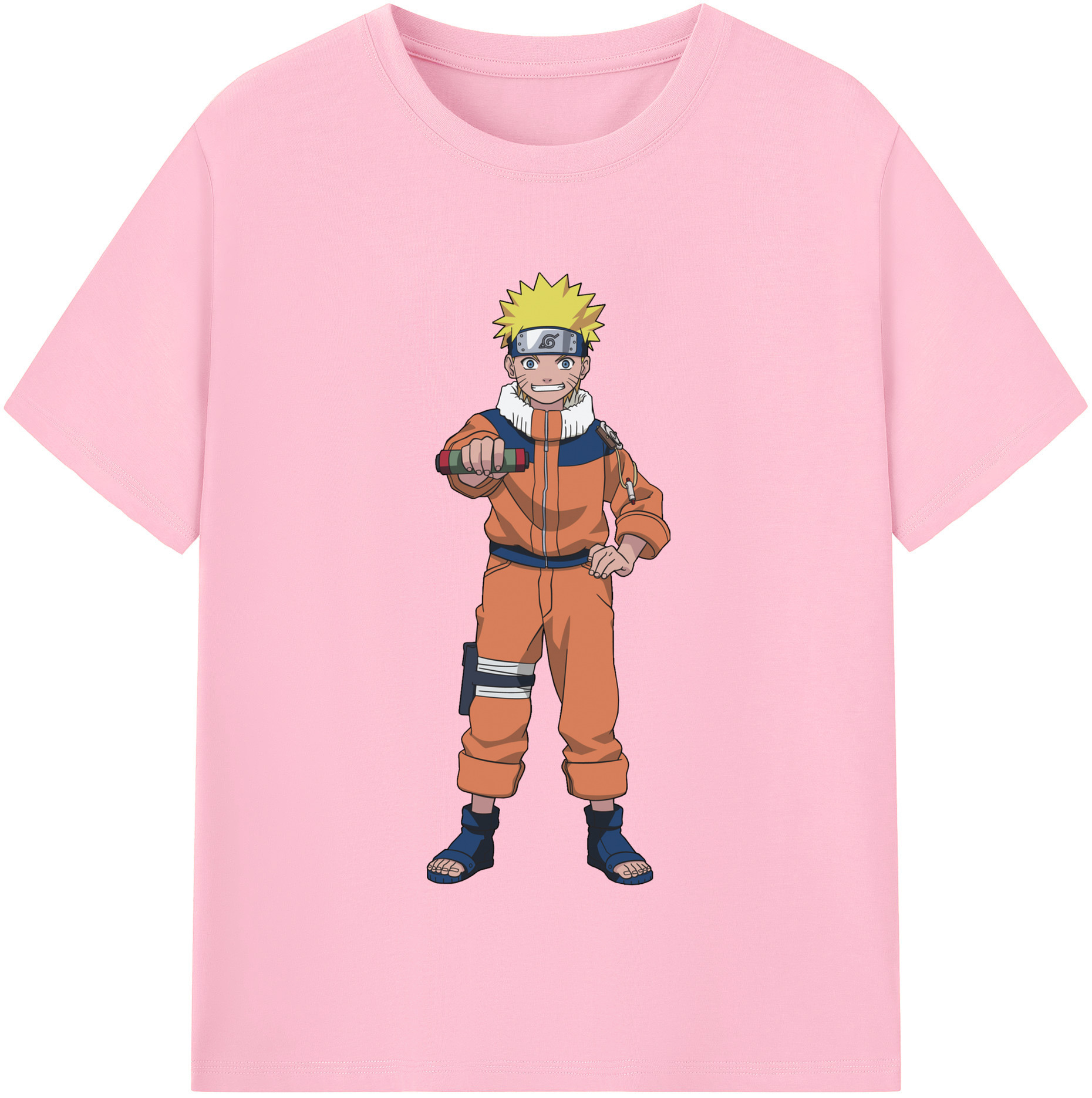 （画像用） NARUTO -ナルト- うずまき ナルト Uzumaki Naruto 綿100％半袖Tシャツ（フロントプリント）