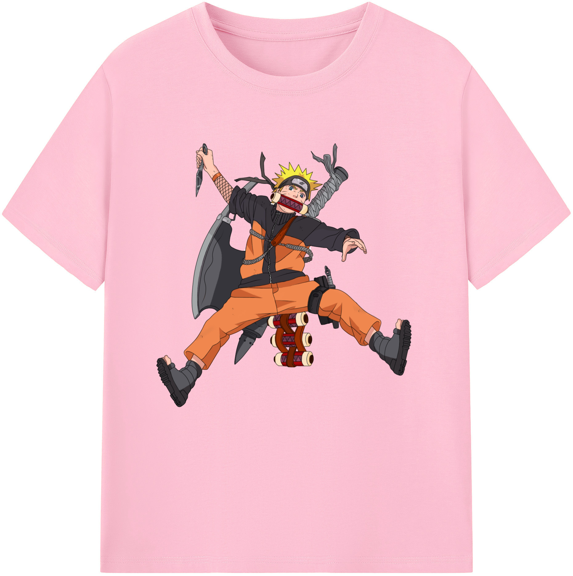 （画像用） NARUTO -ナルト- うずまき ナルト Uzumaki Naruto 綿100％半袖Tシャツ（フロントプリント）