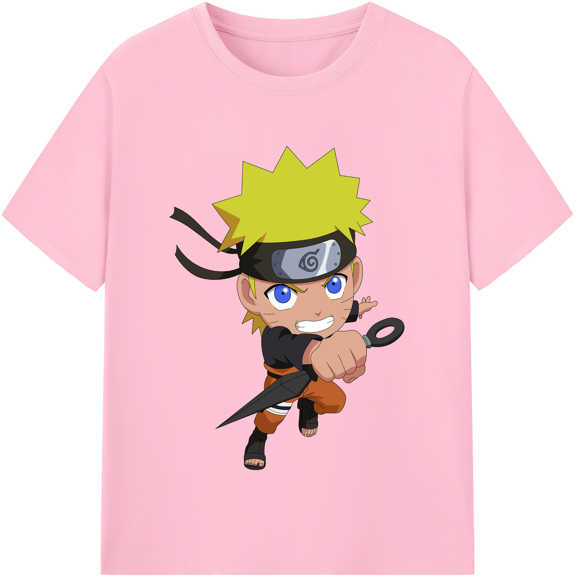 （画像用） NARUTO -ナルト- うずまき ナルト Uzumaki Naruto 綿100％半袖Tシャツ（フロントプリント）