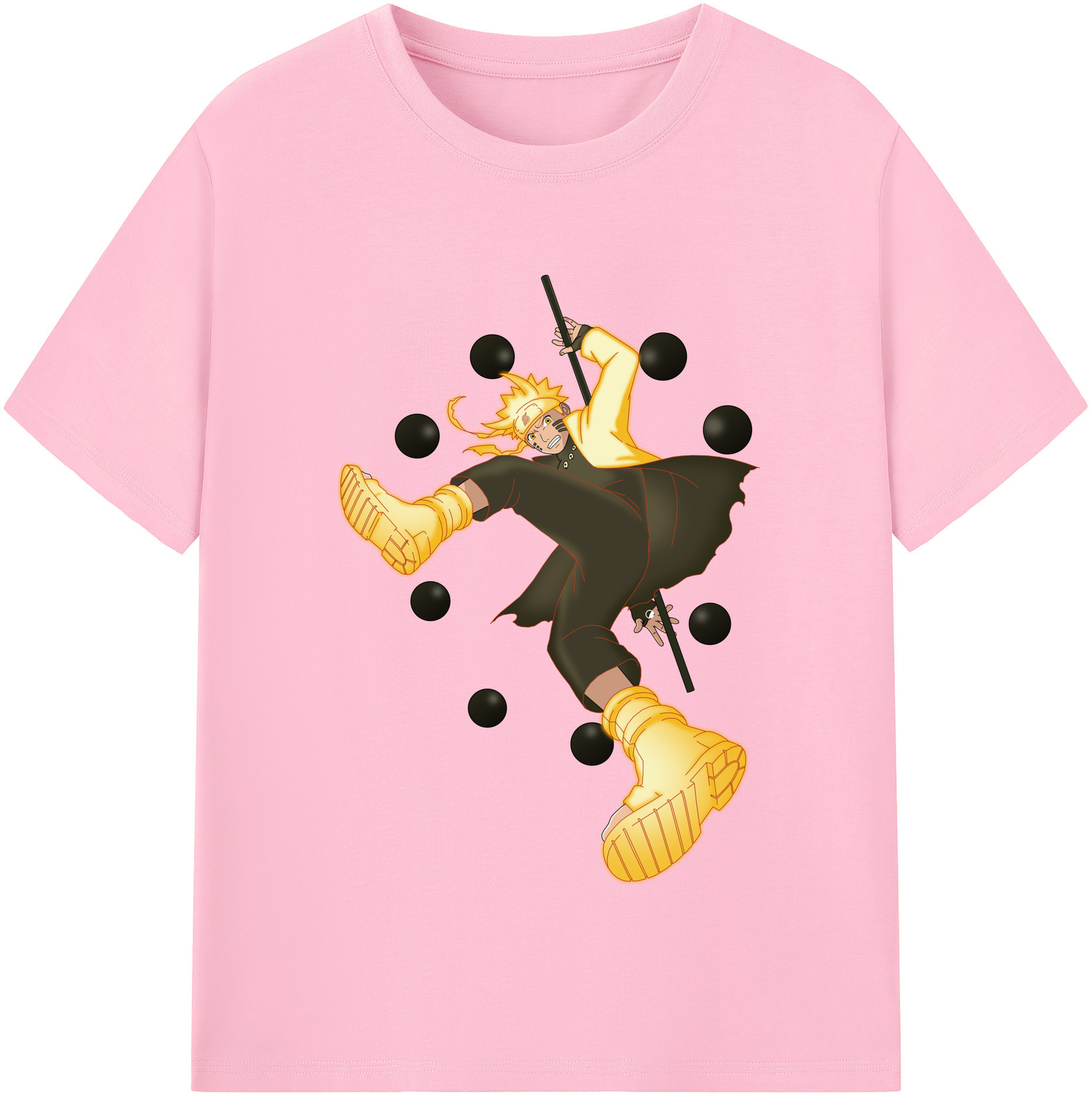 （画像用） NARUTO -ナルト- うずまき ナルト Uzumaki Naruto 綿100％半袖Tシャツ（フロントプリント）