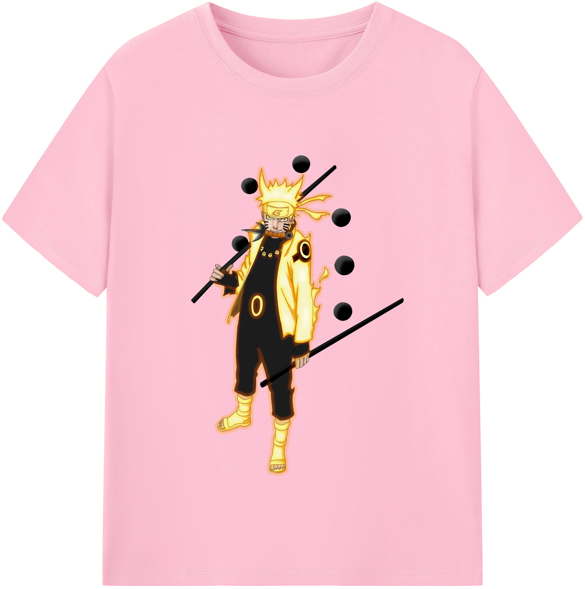 （画像用） NARUTO -ナルト- うずまき ナルト Uzumaki Naruto 綿100％半袖Tシャツ（フロントプリント）