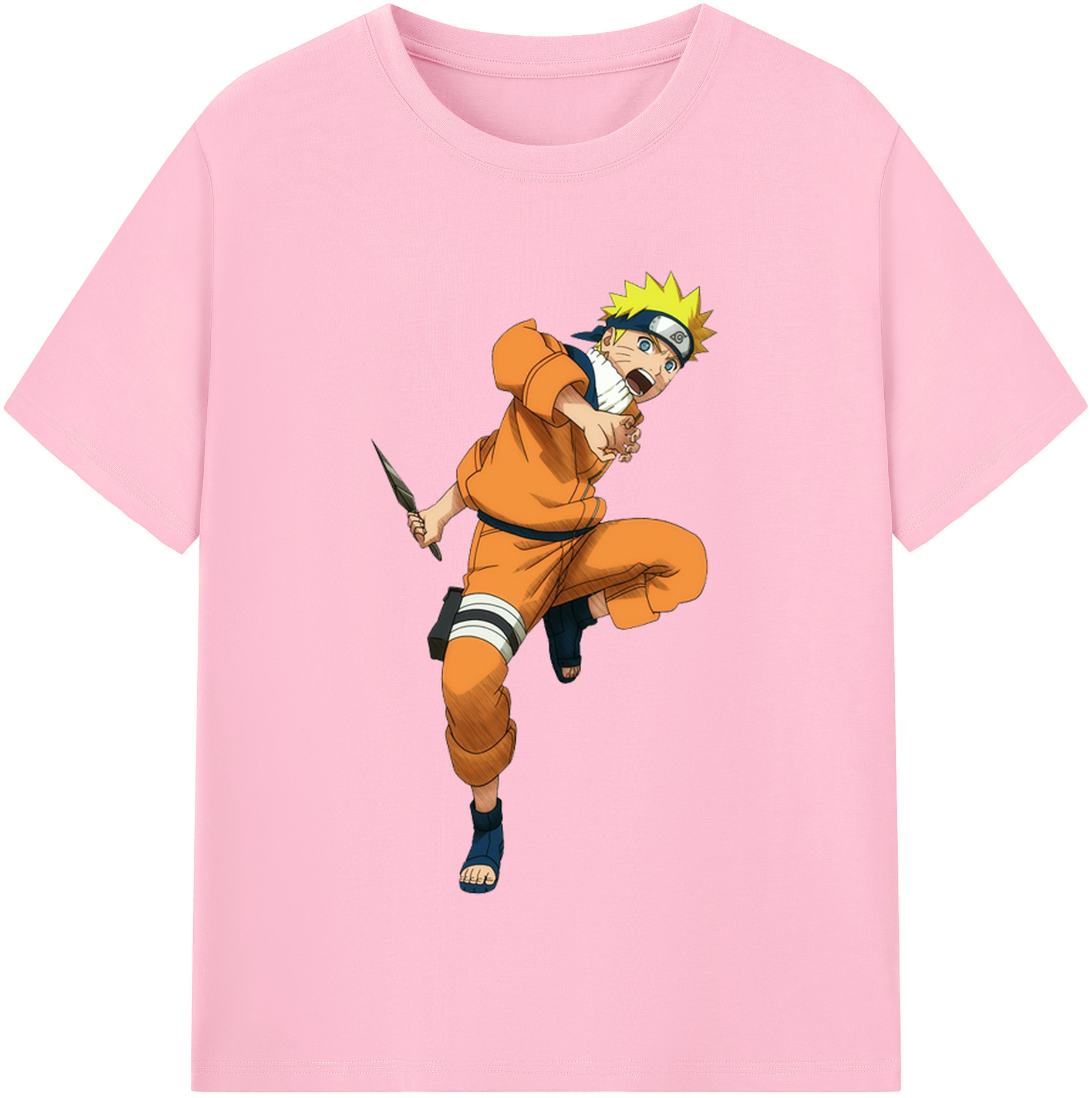 （画像用） NARUTO -ナルト- うずまき ナルト Uzumaki Naruto 綿100％半袖Tシャツ（フロントプリント）