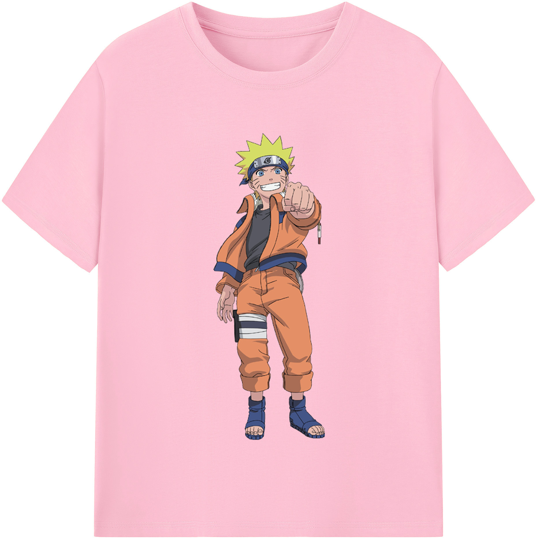 （画像用） NARUTO -ナルト- うずまき ナルト Uzumaki Naruto 綿100％半袖Tシャツ（フロントプリント）