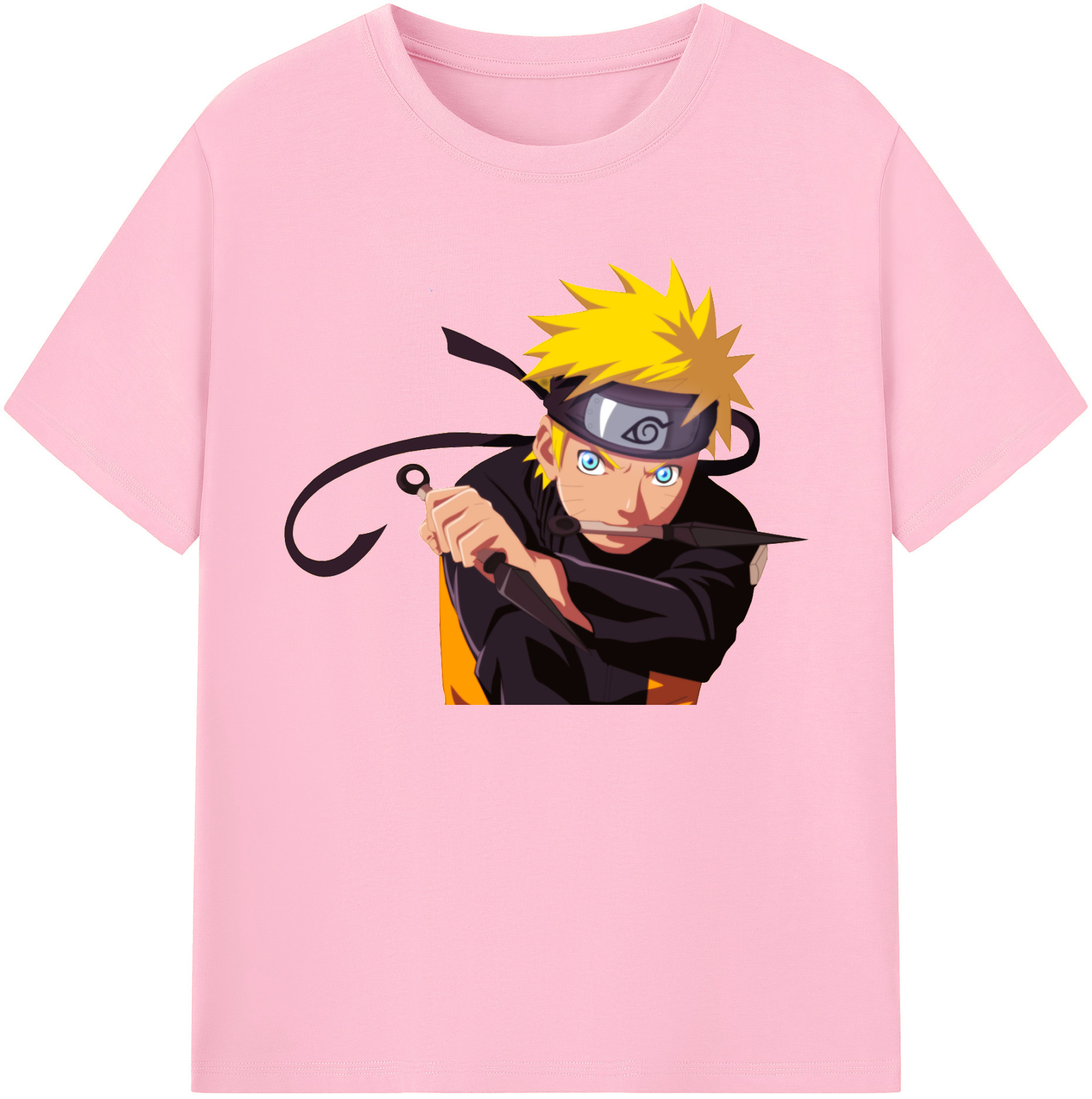 （画像用） NARUTO -ナルト- うずまき ナルト Uzumaki Naruto 綿100％半袖Tシャツ（フロントプリント）