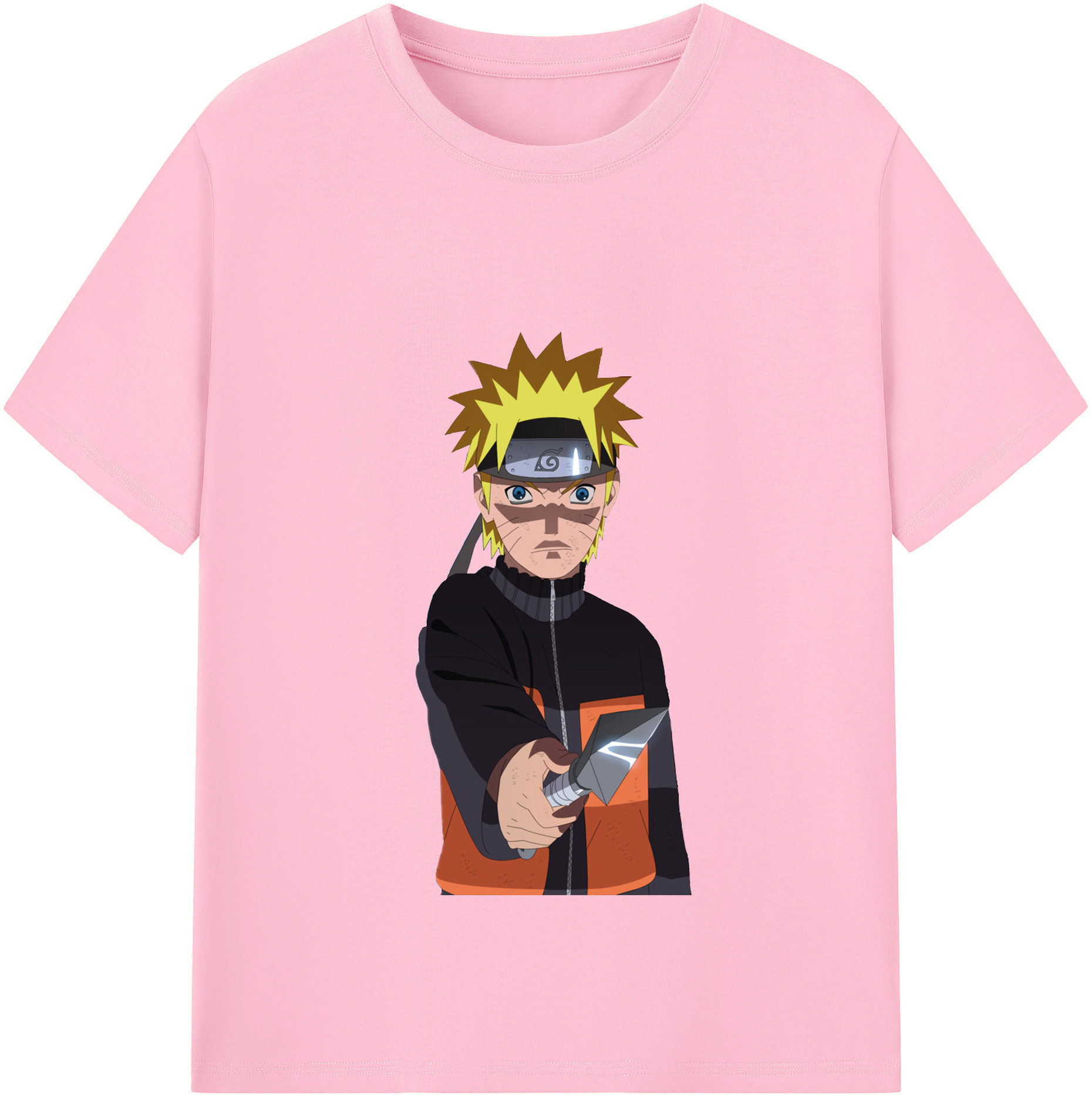 （画像用） NARUTO -ナルト- うずまき ナルト Uzumaki Naruto 綿100％半袖Tシャツ（フロントプリント）