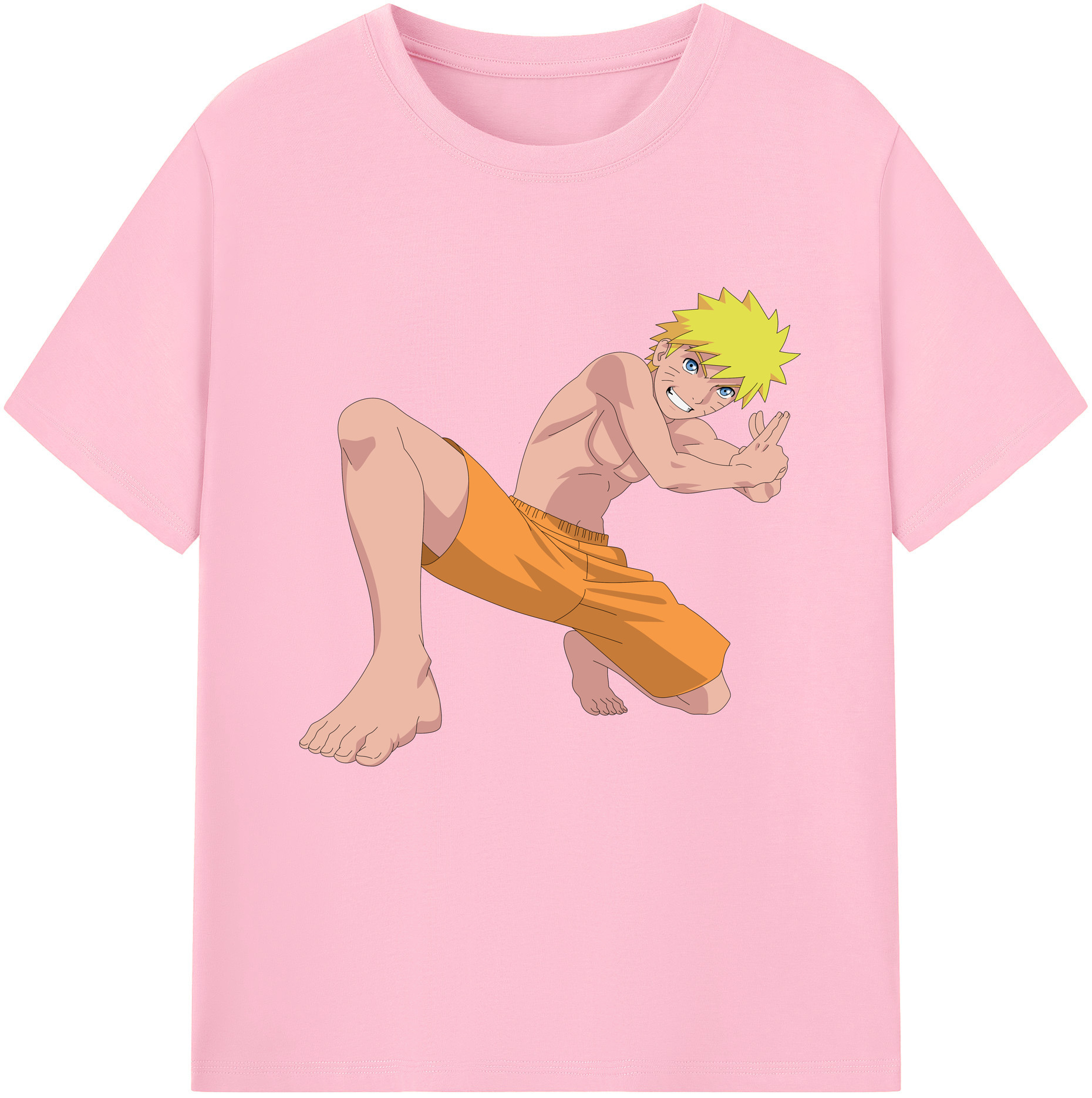 （画像用） NARUTO -ナルト- うずまき ナルト Uzumaki Naruto 綿100％半袖Tシャツ（フロントプリント）