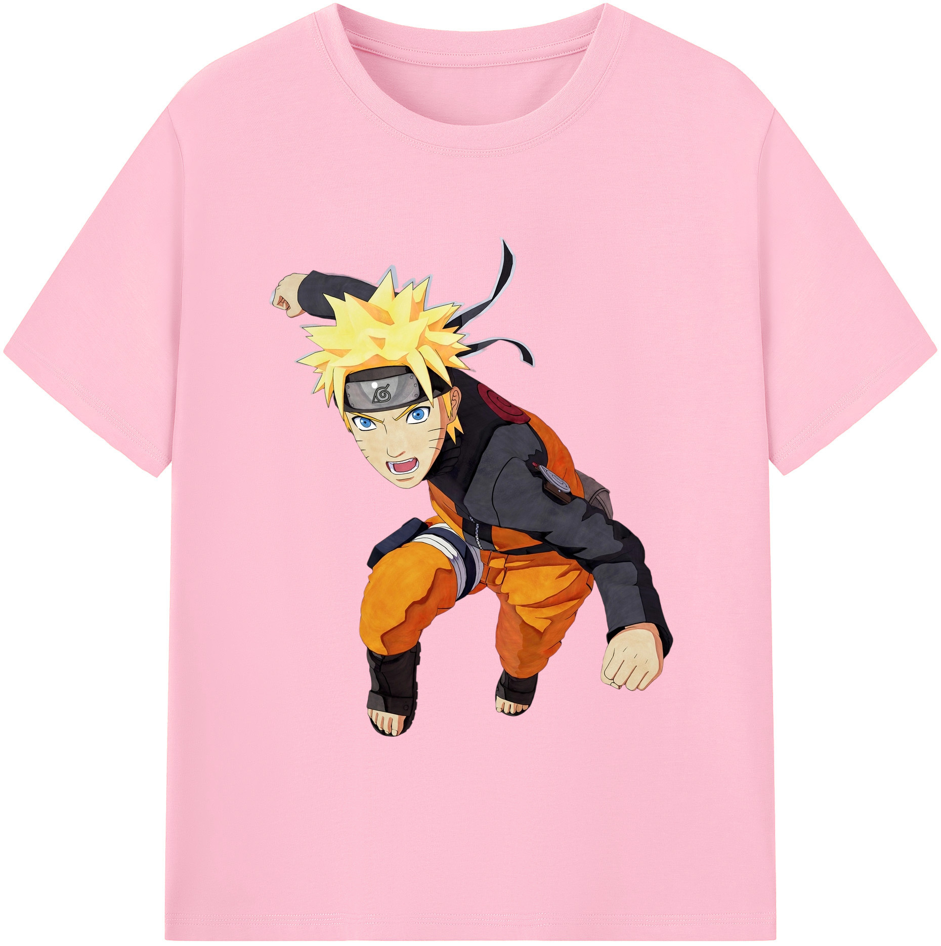 （画像用） NARUTO -ナルト- うずまき ナルト Uzumaki Naruto 綿100％半袖Tシャツ（フロントプリント）