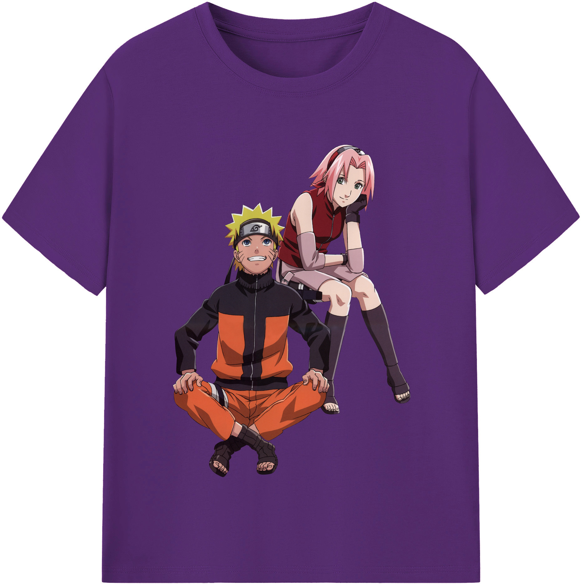 （画像用） NARUTO -ナルト- うずまき ナルト Uzumaki Naruto 綿100％半袖Tシャツ（フロントプリント）