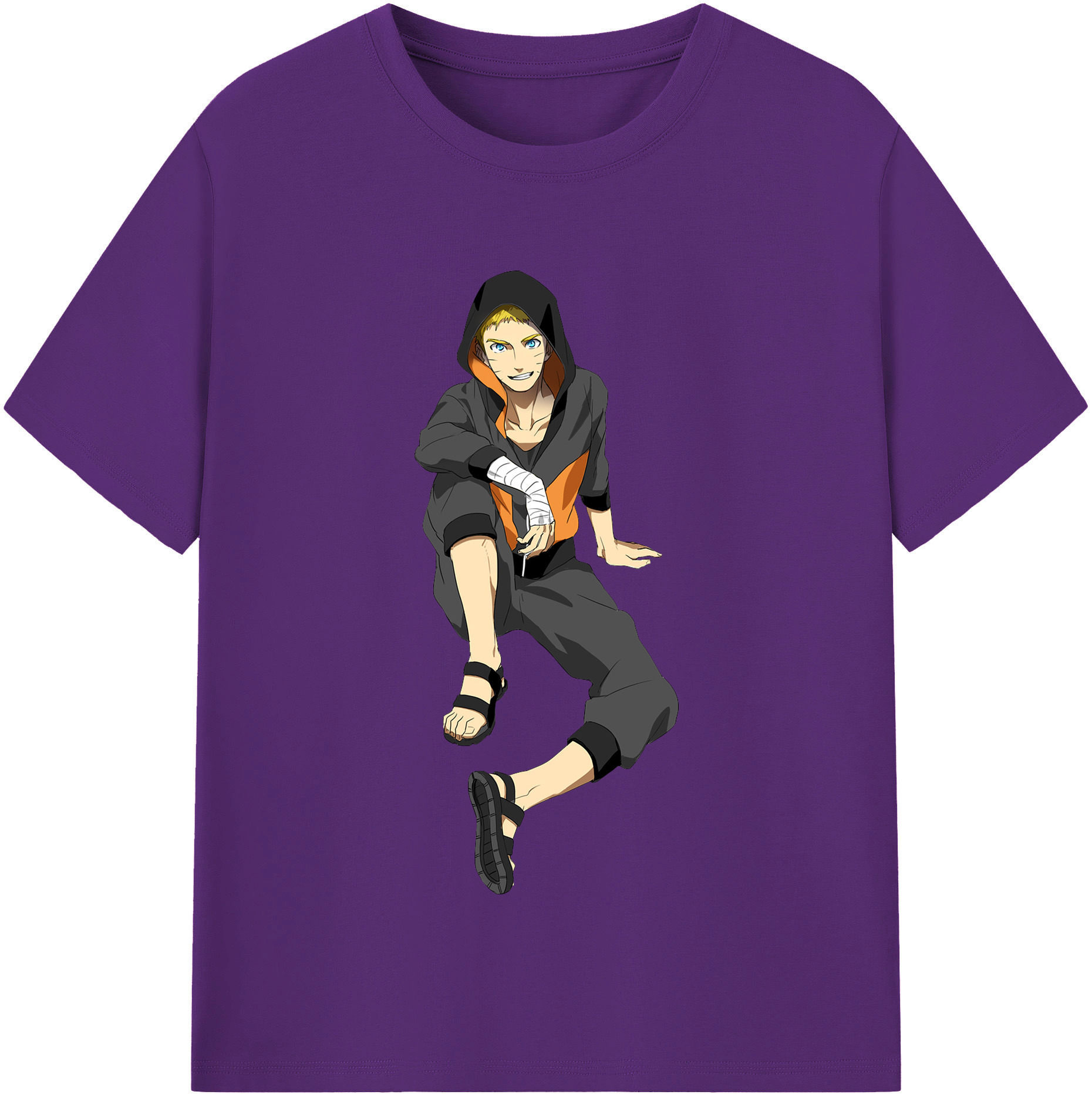 （画像用） NARUTO -ナルト- うずまき ナルト Uzumaki Naruto 綿100％半袖Tシャツ（フロントプリント）