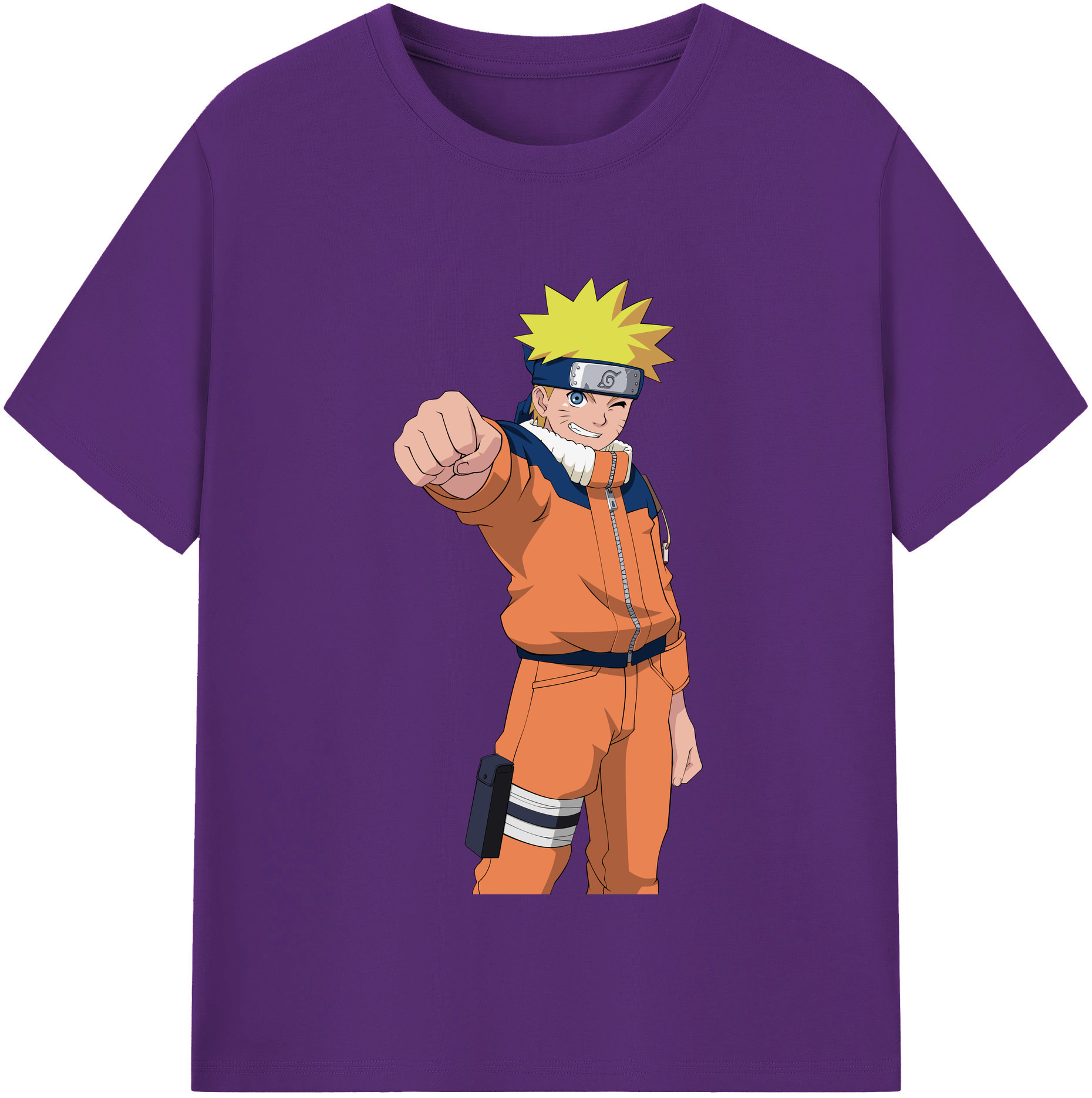 （画像用） NARUTO -ナルト- うずまき ナルト Uzumaki Naruto 綿100％半袖Tシャツ（フロントプリント）
