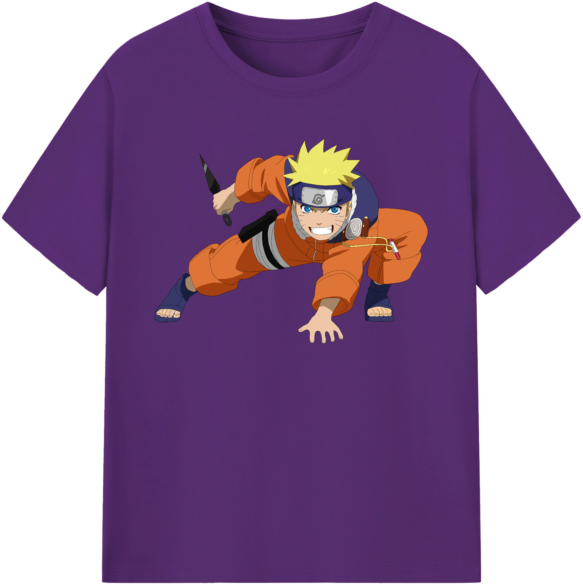 （画像用） NARUTO -ナルト- うずまき ナルト Uzumaki Naruto 綿100％半袖Tシャツ（フロントプリント）