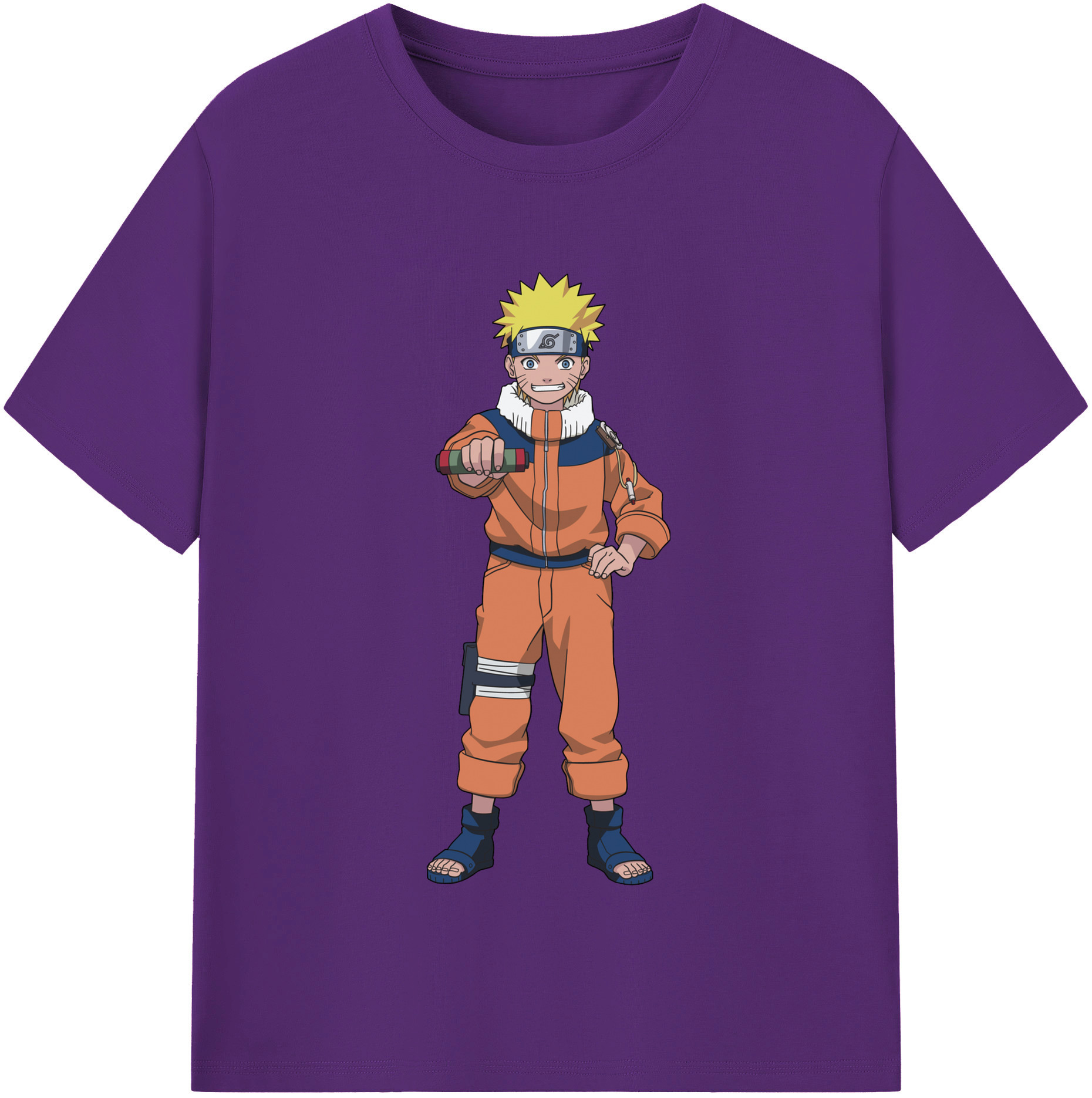 （画像用） NARUTO -ナルト- うずまき ナルト Uzumaki Naruto 綿100％半袖Tシャツ（フロントプリント）