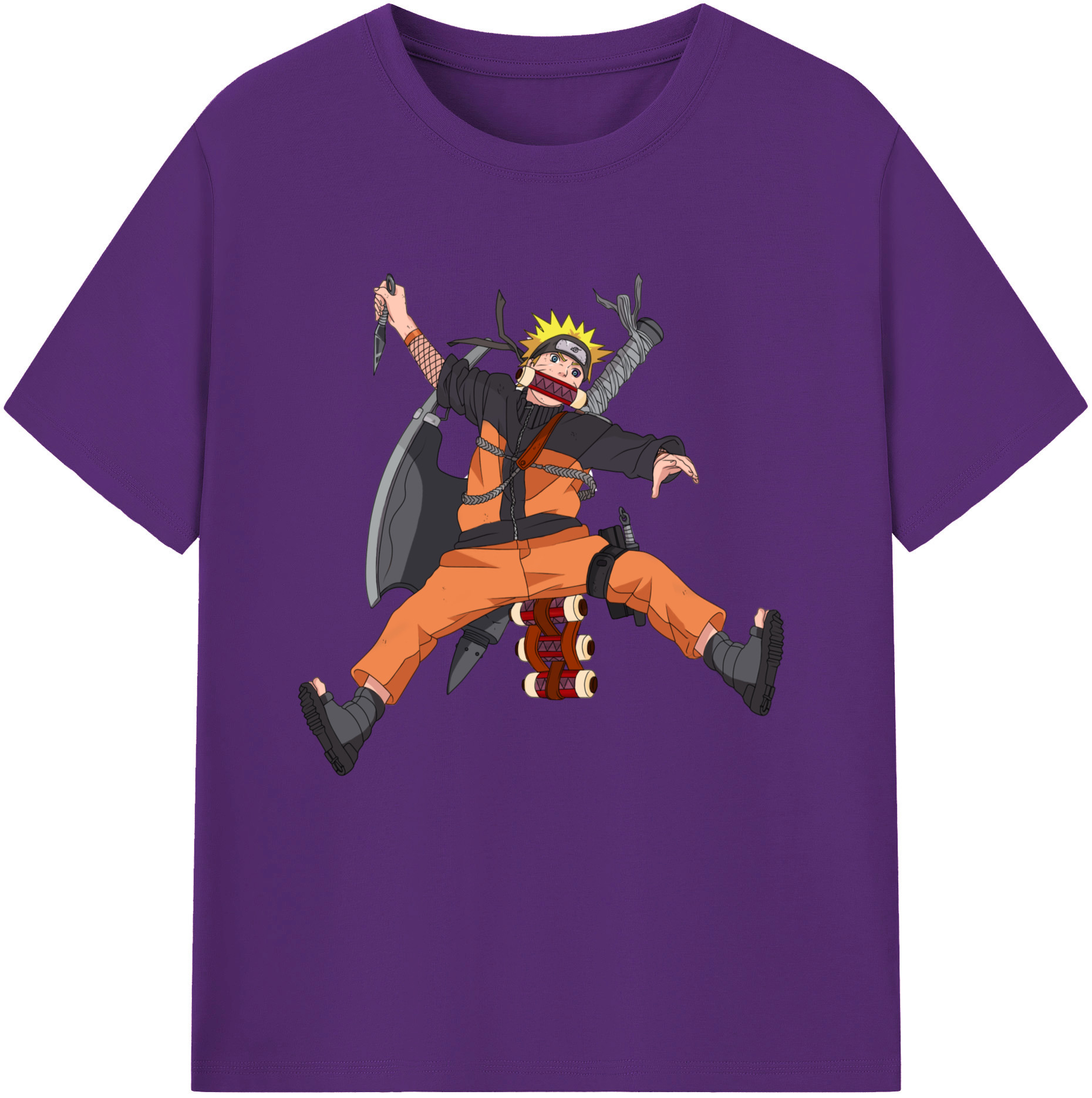 （画像用） NARUTO -ナルト- うずまき ナルト Uzumaki Naruto 綿100％半袖Tシャツ（フロントプリント）